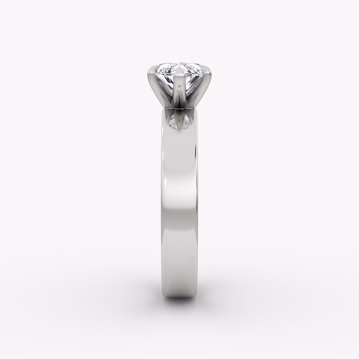 Solitaire Cigar Band | Marquise | 18k | Or blanc | bandWidth: 4mm | diamondOrientation: horizontal | caratWeight: other