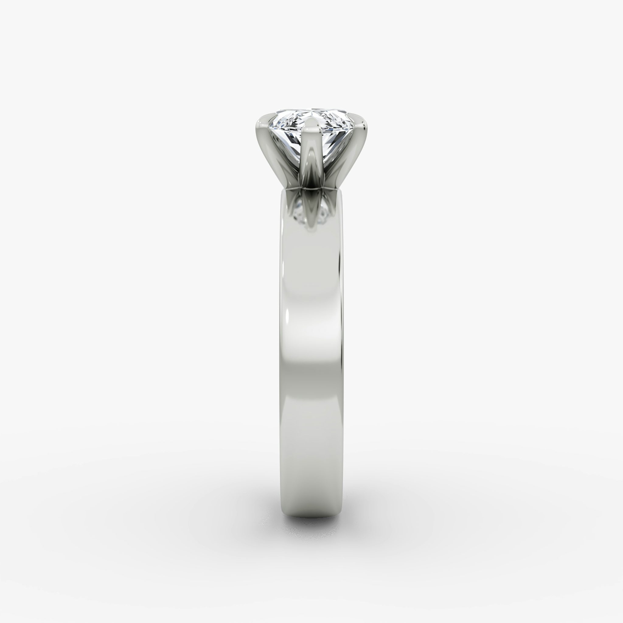 Cigar Band Solitaire | Marquise | 18k | White Gold | bandWidth: 4mm | diamondOrientation: horizontal | caratWeight: other
