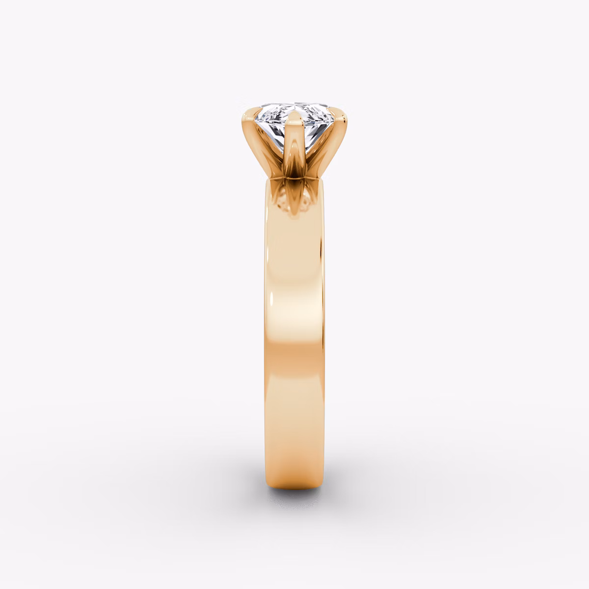 Cigar Band Solitaire | Marquise | 14k | Rose Gold | bandWidth: 4mm | diamondOrientation: horizontal | caratWeight: other