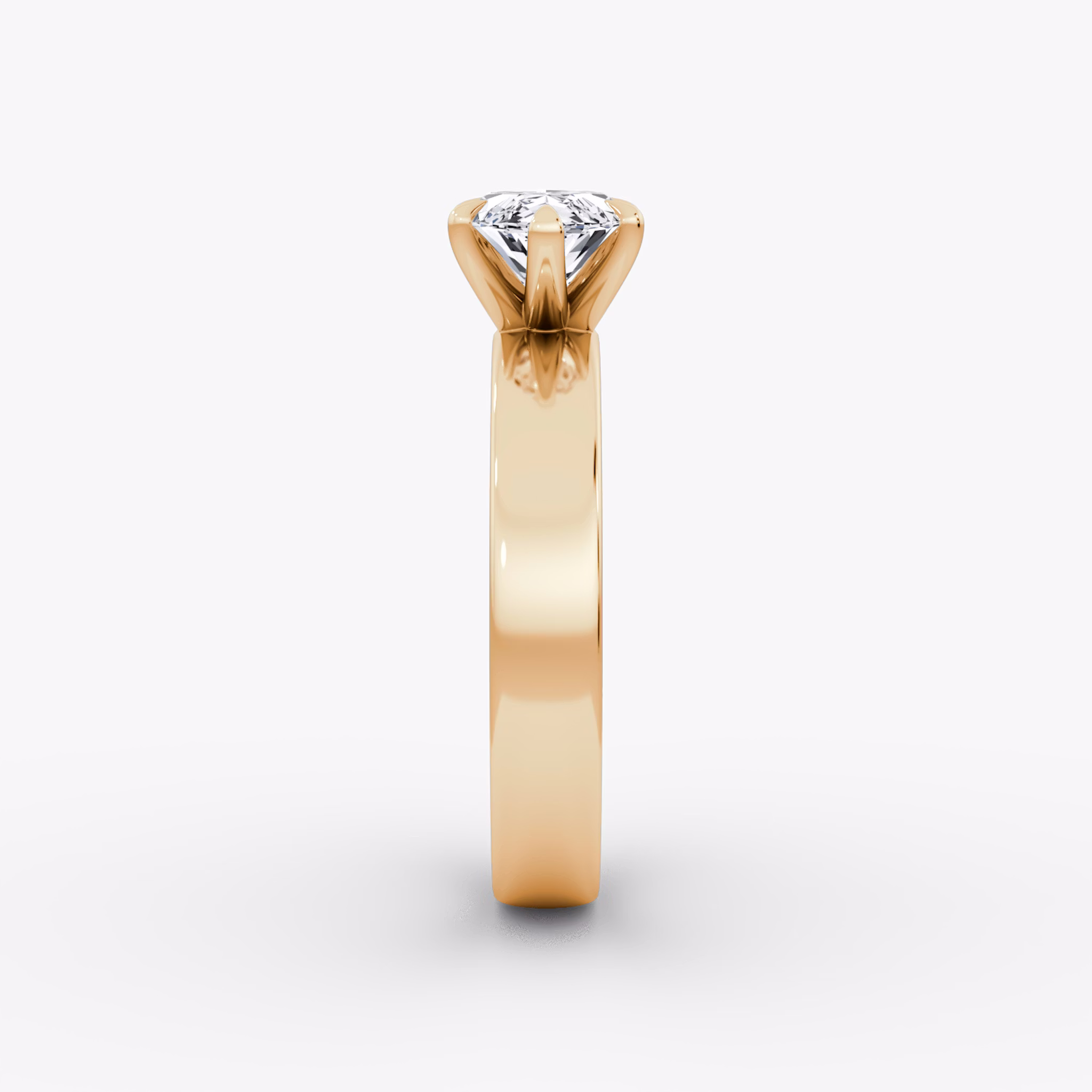 Cigar Band Solitaire | Marquise | 14k | Rose Gold | bandWidth: 4mm | diamondOrientation: horizontal | caratWeight: other