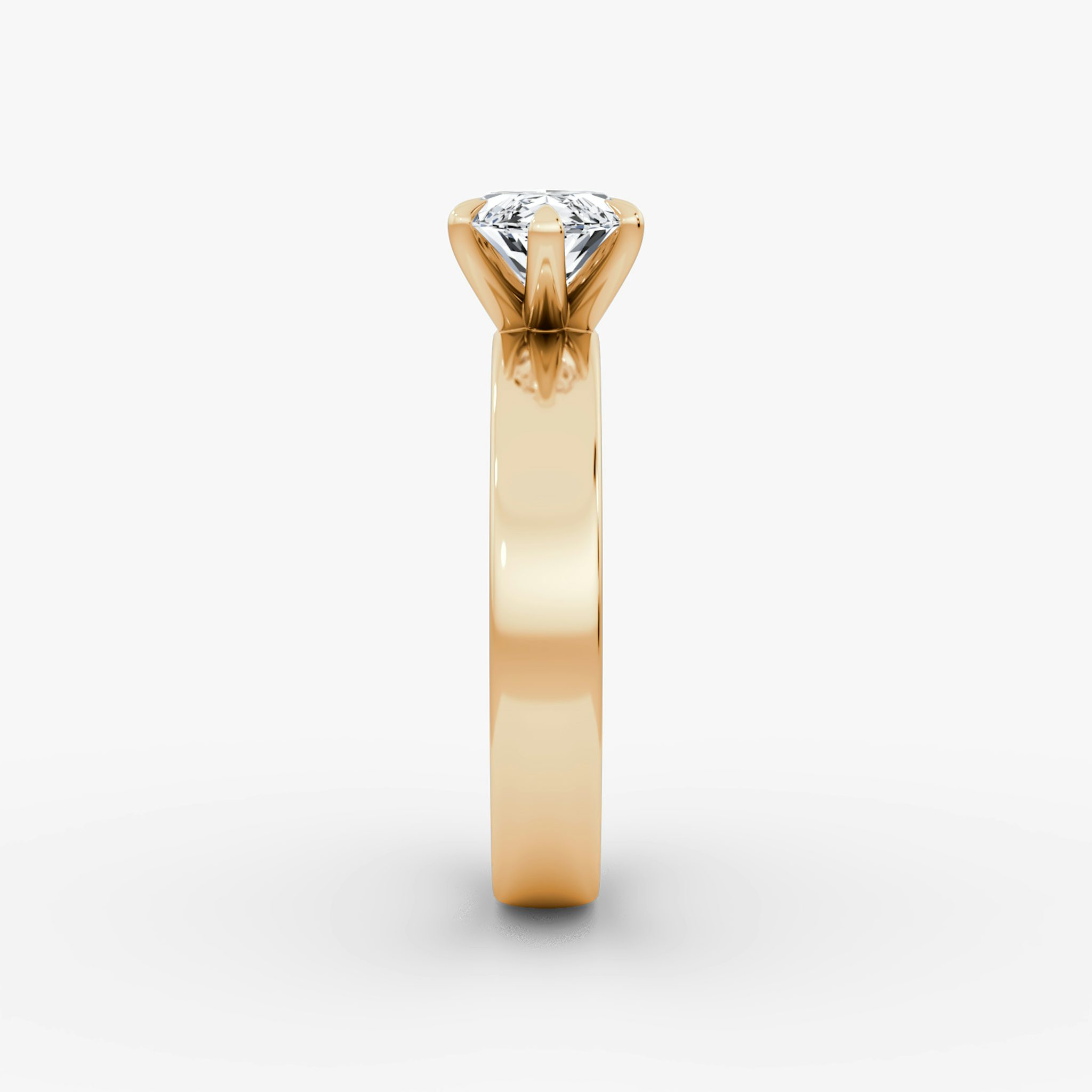 Cigar Band Solitaire | Marquise | 14k | Rose Gold | bandWidth: 4mm | diamondOrientation: horizontal | caratWeight: other