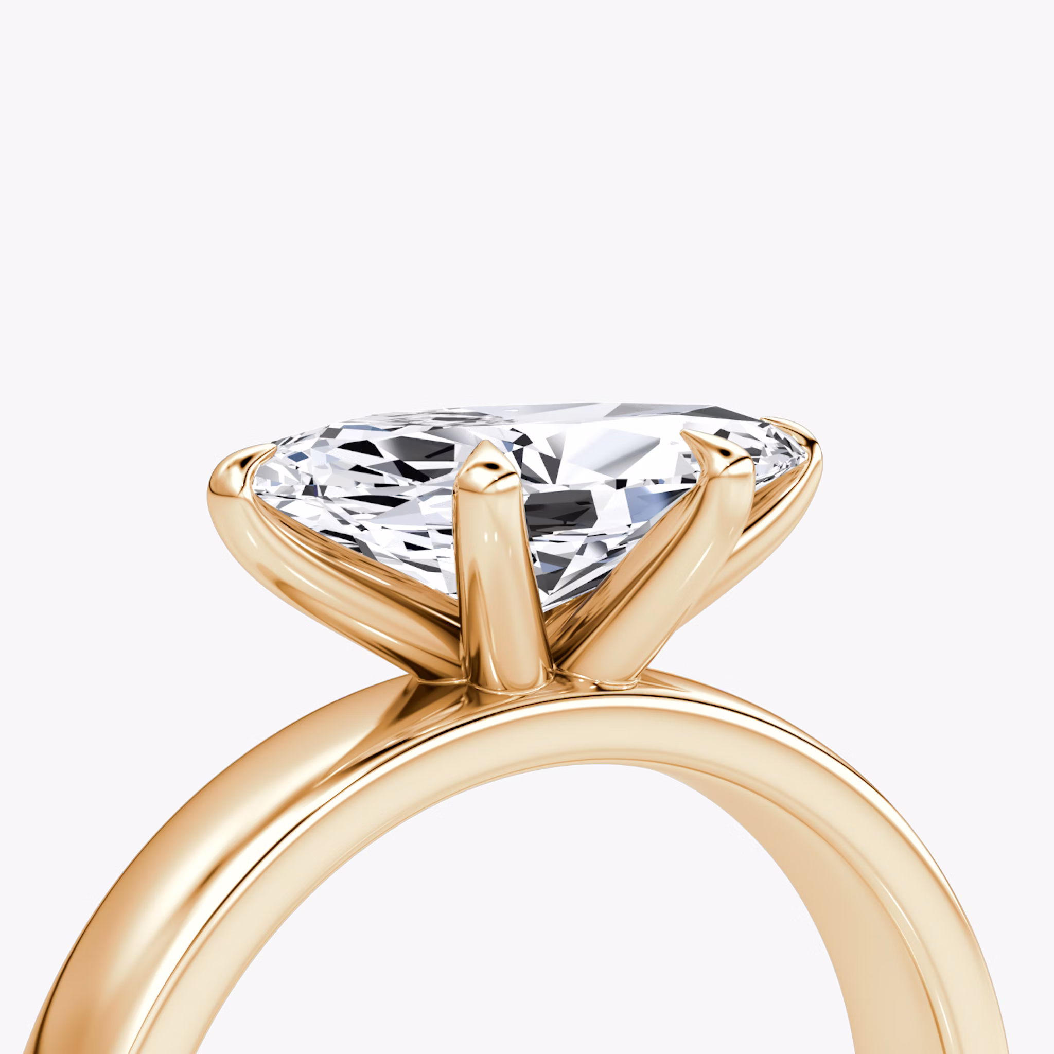 Cigar Band Solitaire | Marquise | 14k | Rose Gold | bandWidth: 4mm | diamondOrientation: horizontal | caratWeight: other