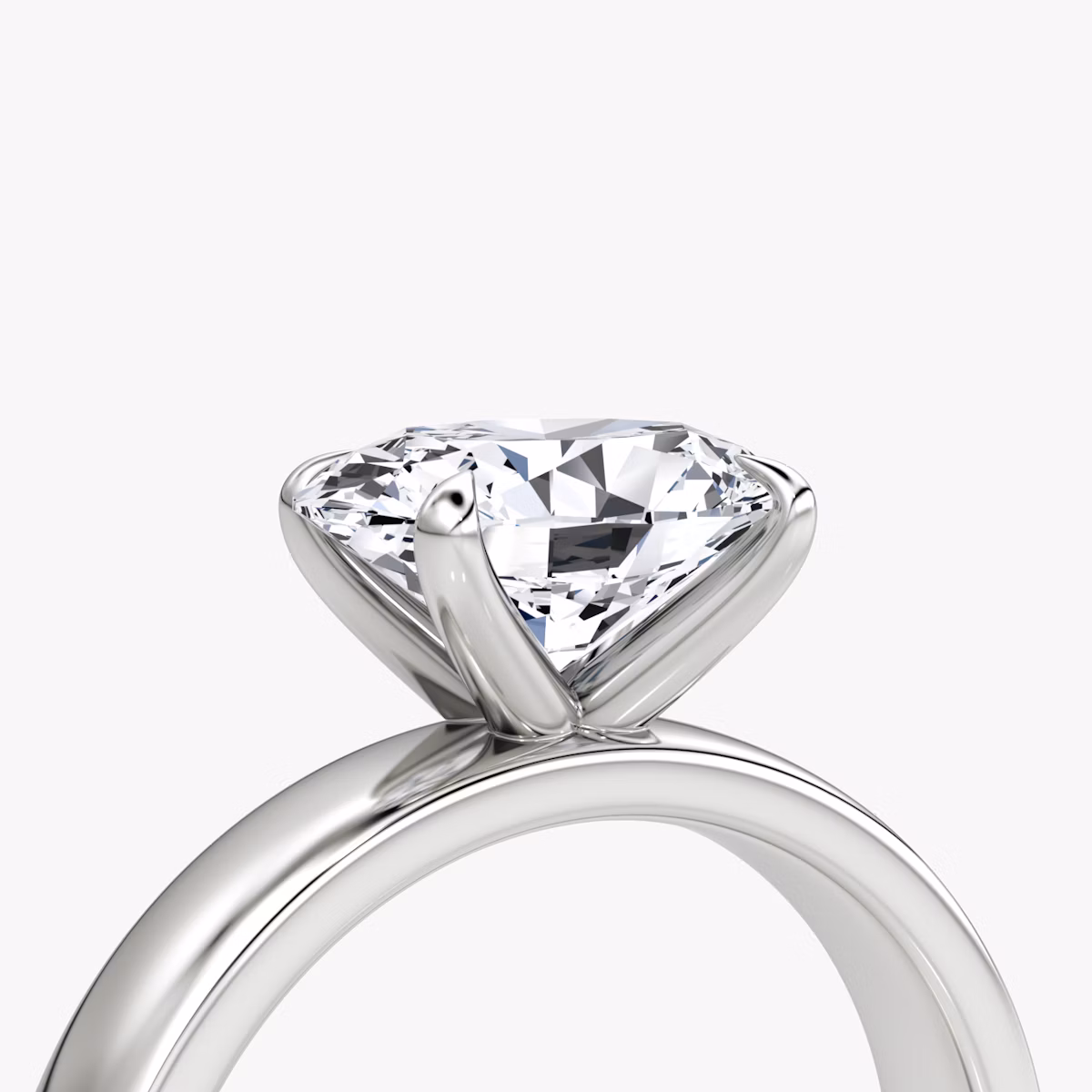 Cigar Band Solitaire | Oval | 18k | White Gold | bandWidth: 4mm | diamondOrientation: horizontal | caratWeight: other