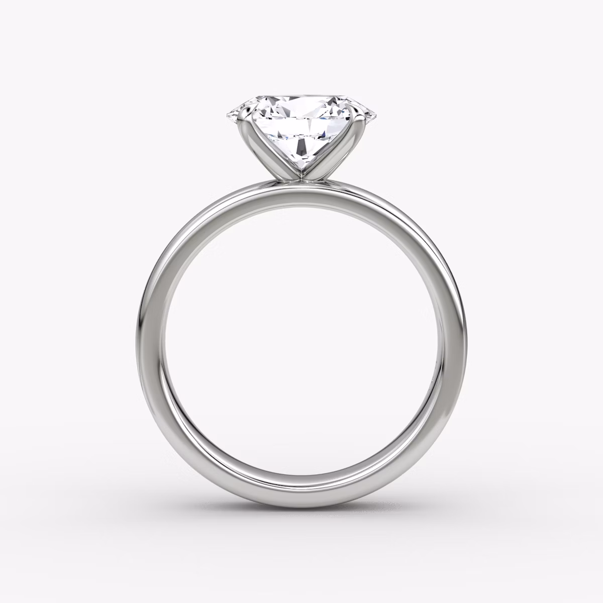 Cigar Band Solitaire | Oval | 18k | White Gold | bandWidth: 4mm | diamondOrientation: horizontal | caratWeight: other