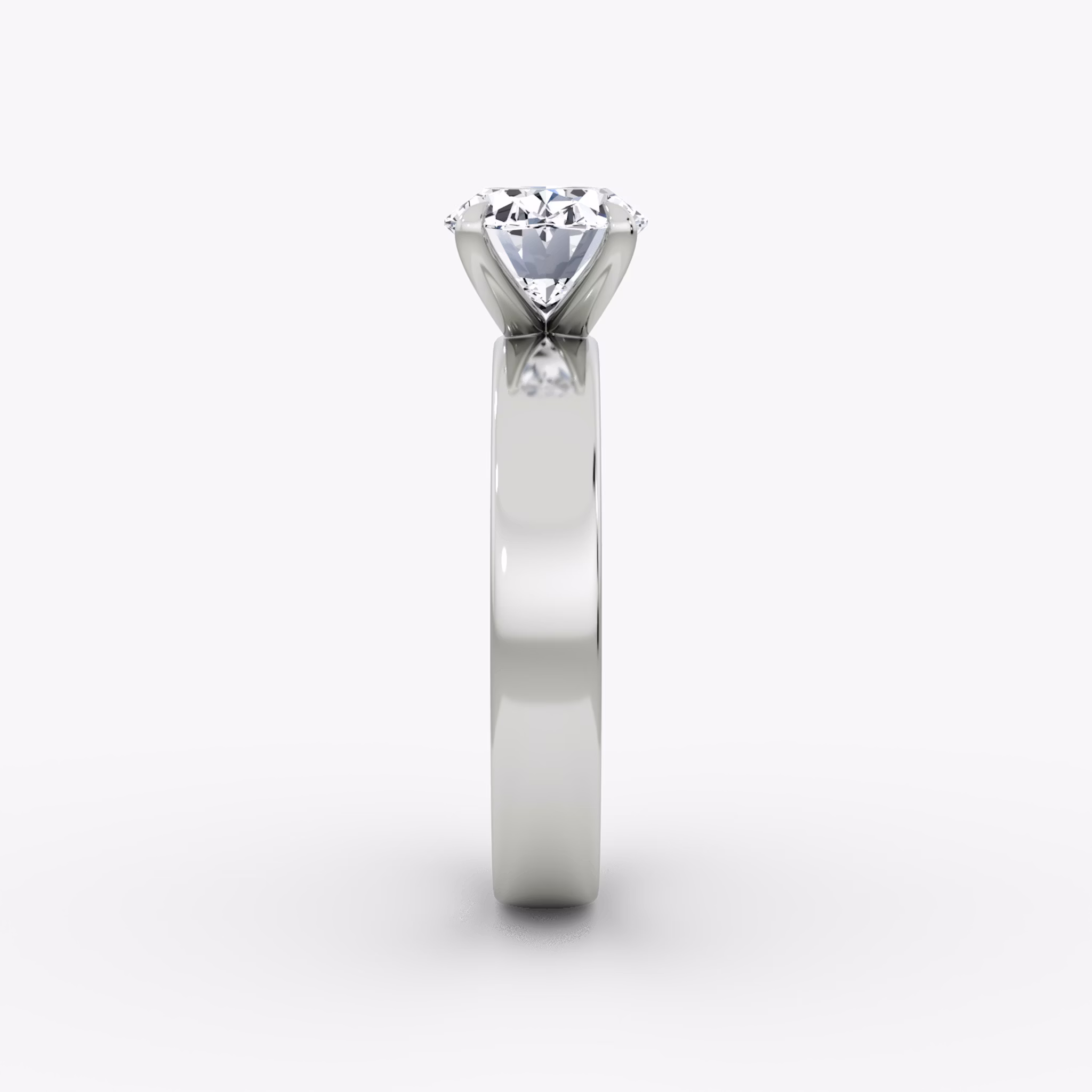 Cigar Band Solitaire | Oval | Platinum | bandWidth: 4mm | diamondOrientation: horizontal | caratWeight: other