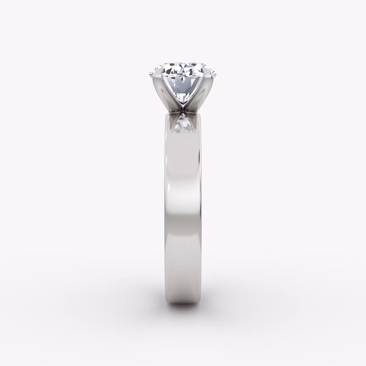 Solitario Cigar Band | Oval | 18k | Oro blanco | bandWidth: 4mm | diamondOrientation: horizontal | caratWeight: other