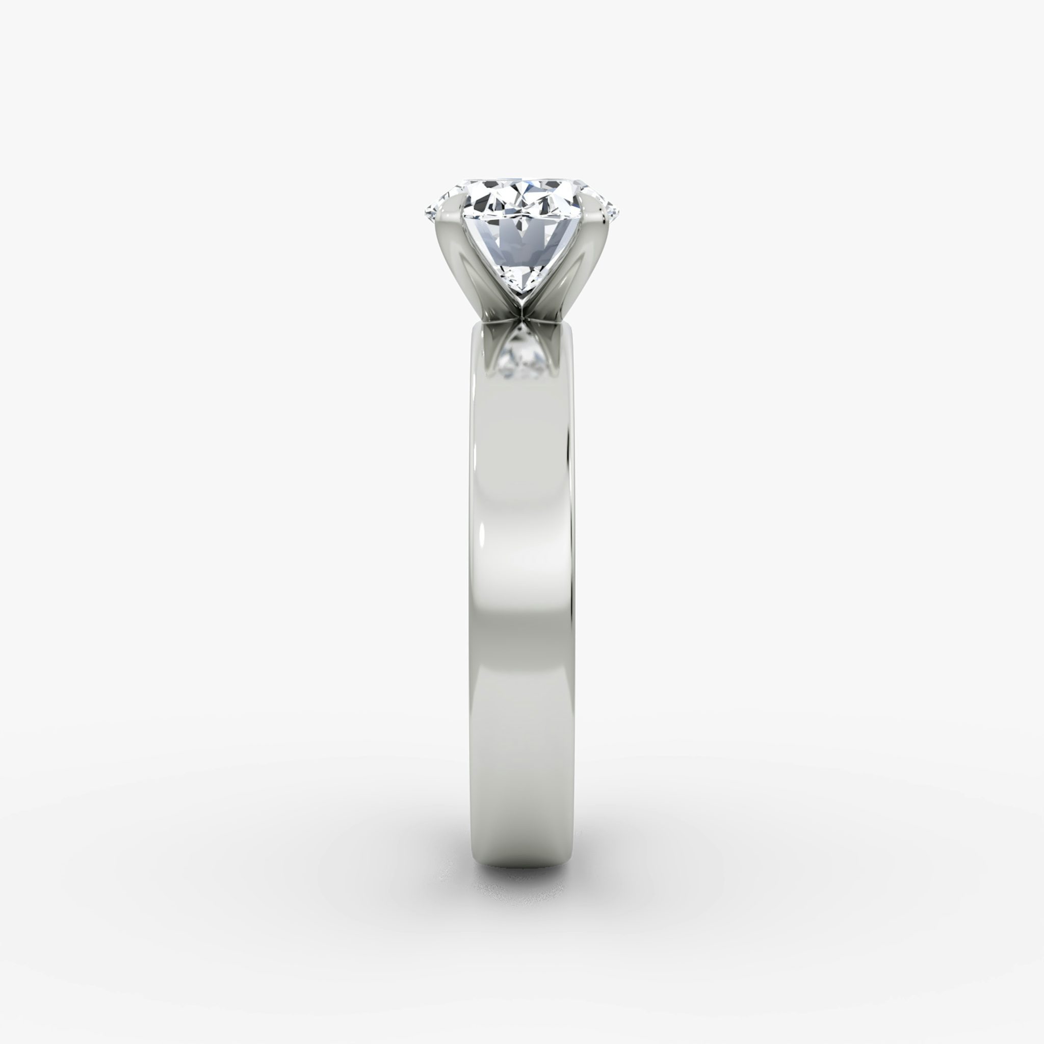Cigar Band Solitaire | Oval | Platinum | bandWidth: 4mm | diamondOrientation: horizontal | caratWeight: other
