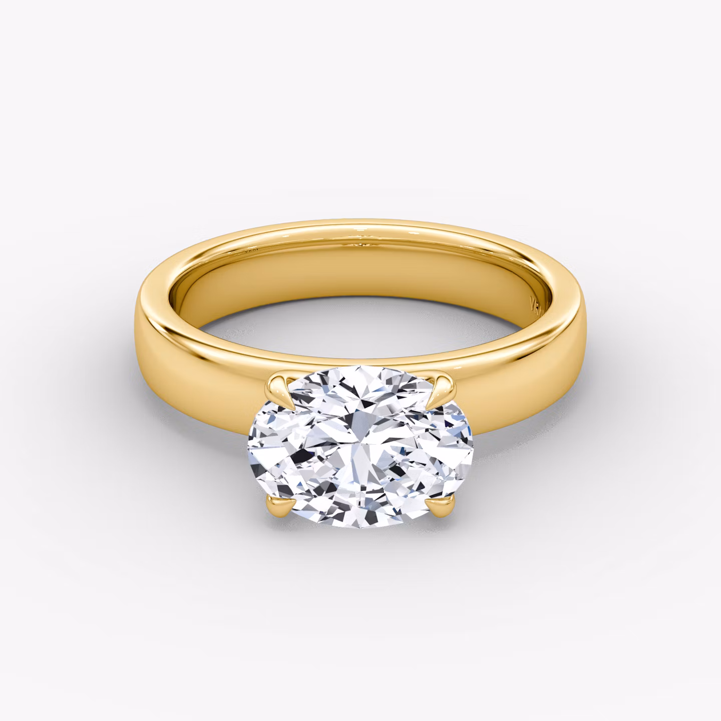 Cigar Band Solitaire Oval | Yellow Gold