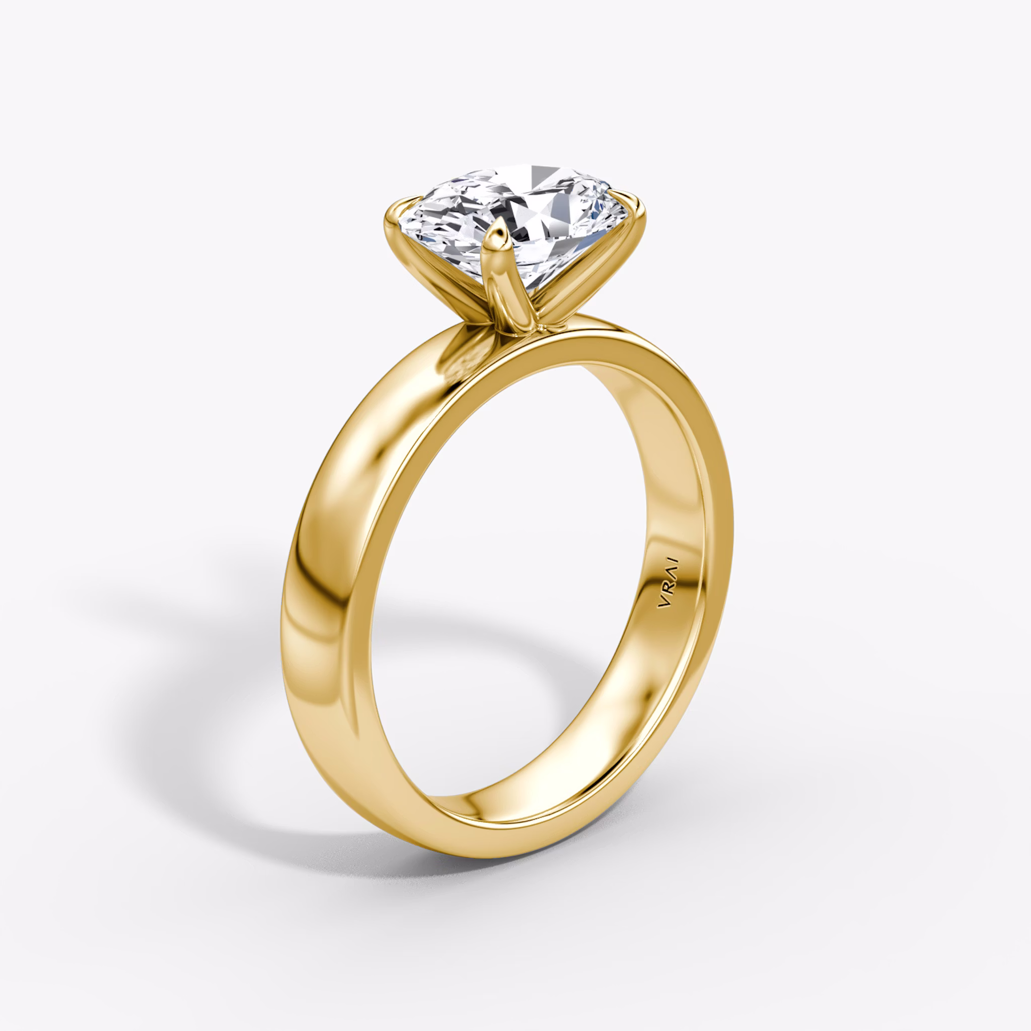 Cigar Band Solitaire | Oval | 18k | Yellow Gold | bandWidth: 4mm | diamondOrientation: horizontal | caratWeight: other