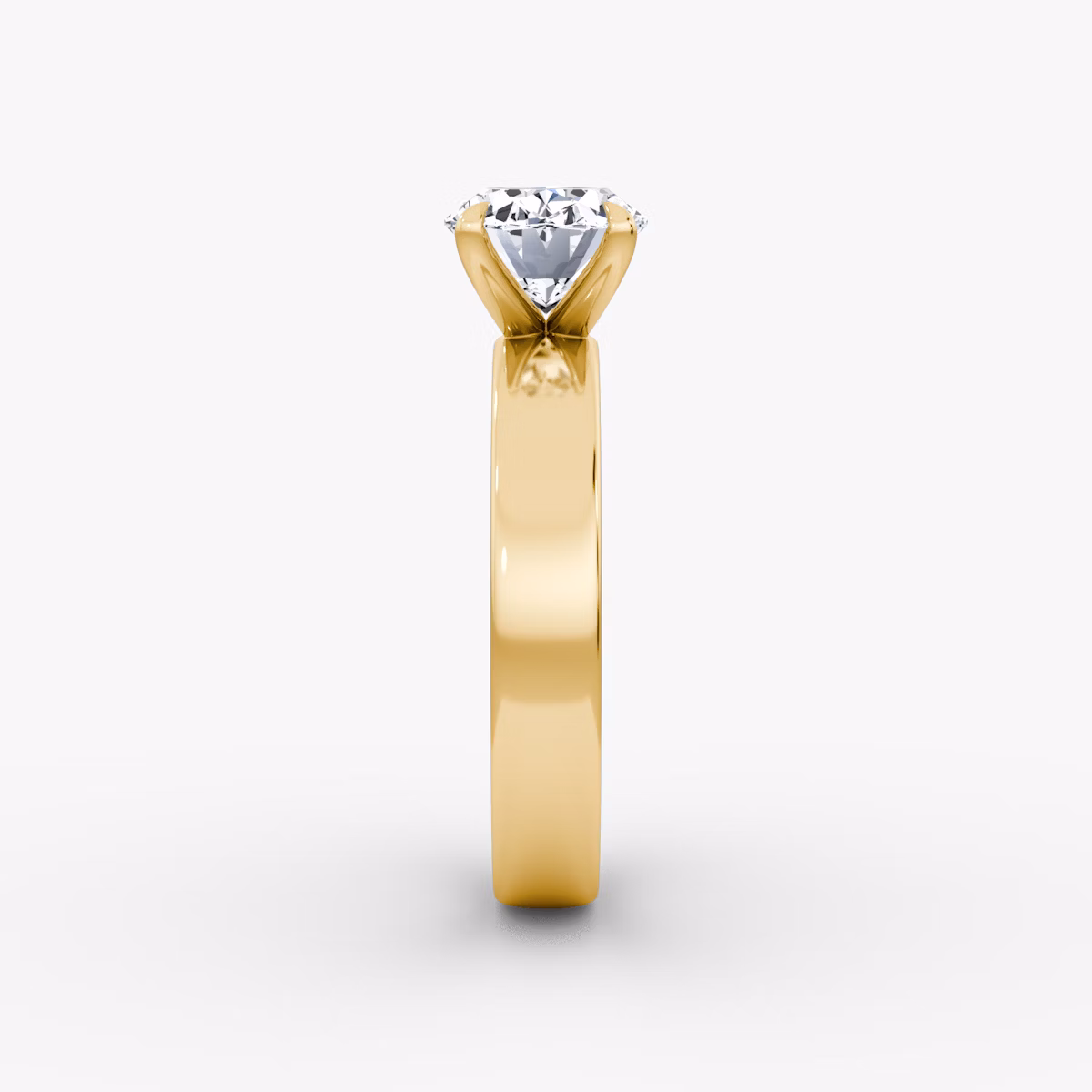 Cigar Band Solitaire | Oval | 18k | Yellow Gold | bandWidth: 4mm | diamondOrientation: horizontal | caratWeight: other