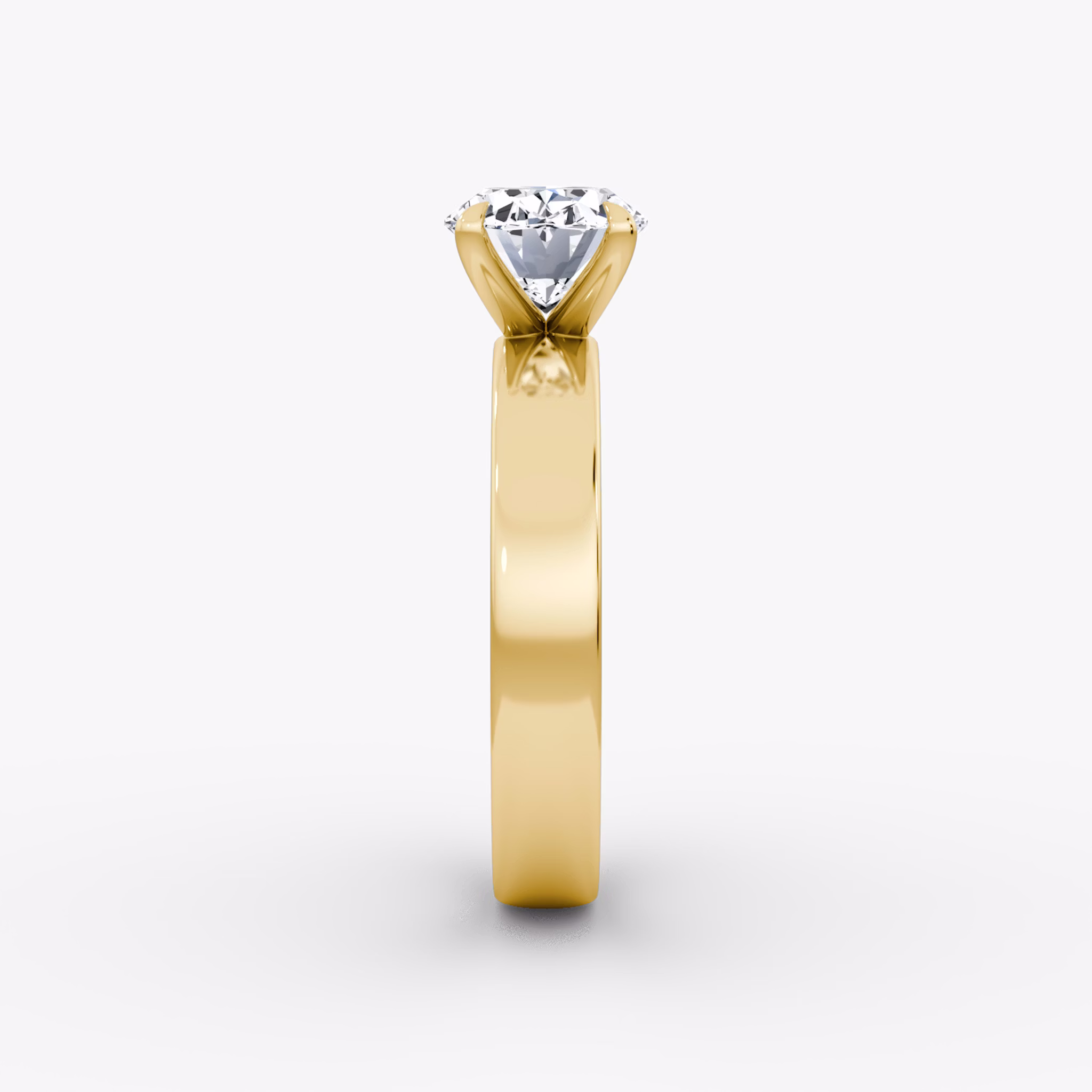 Cigar Band Solitaire | Oval | 18k | Yellow Gold | bandWidth: 4mm | diamondOrientation: horizontal | caratWeight: other
