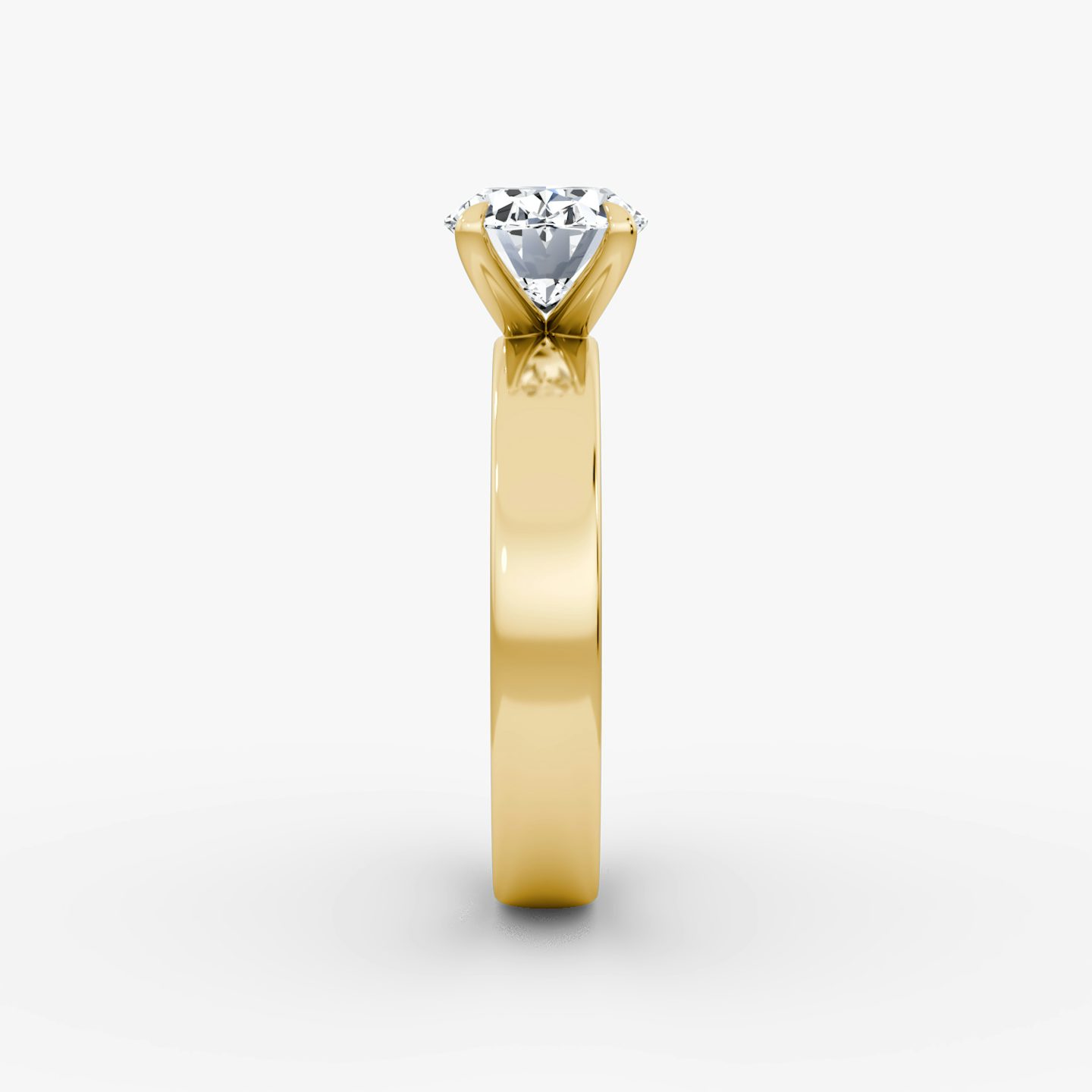 Cigar Band Solitaire | Oval | 18k | Yellow Gold | bandWidth: 4mm | diamondOrientation: horizontal | caratWeight: other