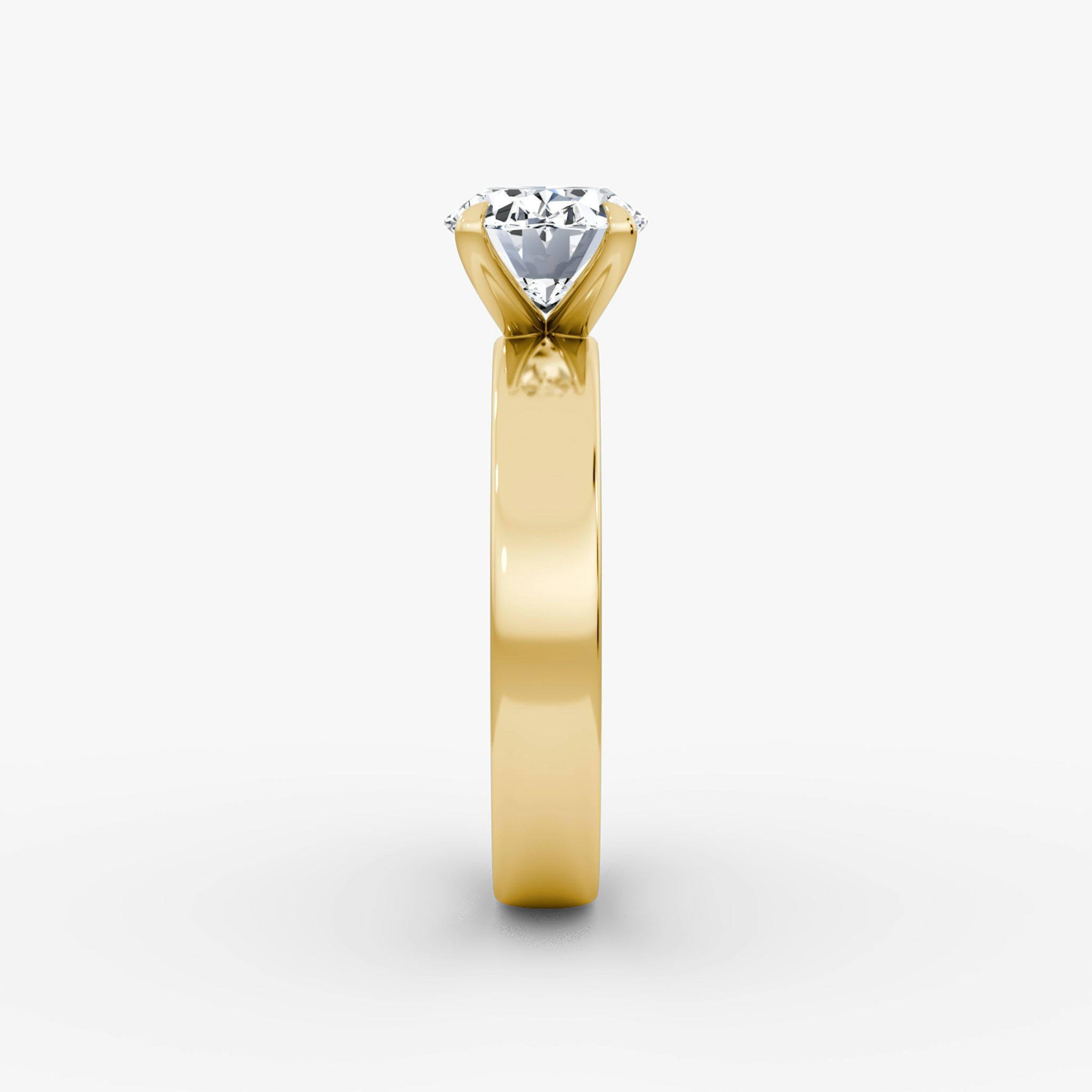 Cigar Band Solitaire | Oval | 18k | Yellow Gold | bandWidth: 4mm | diamondOrientation: horizontal | caratWeight: other