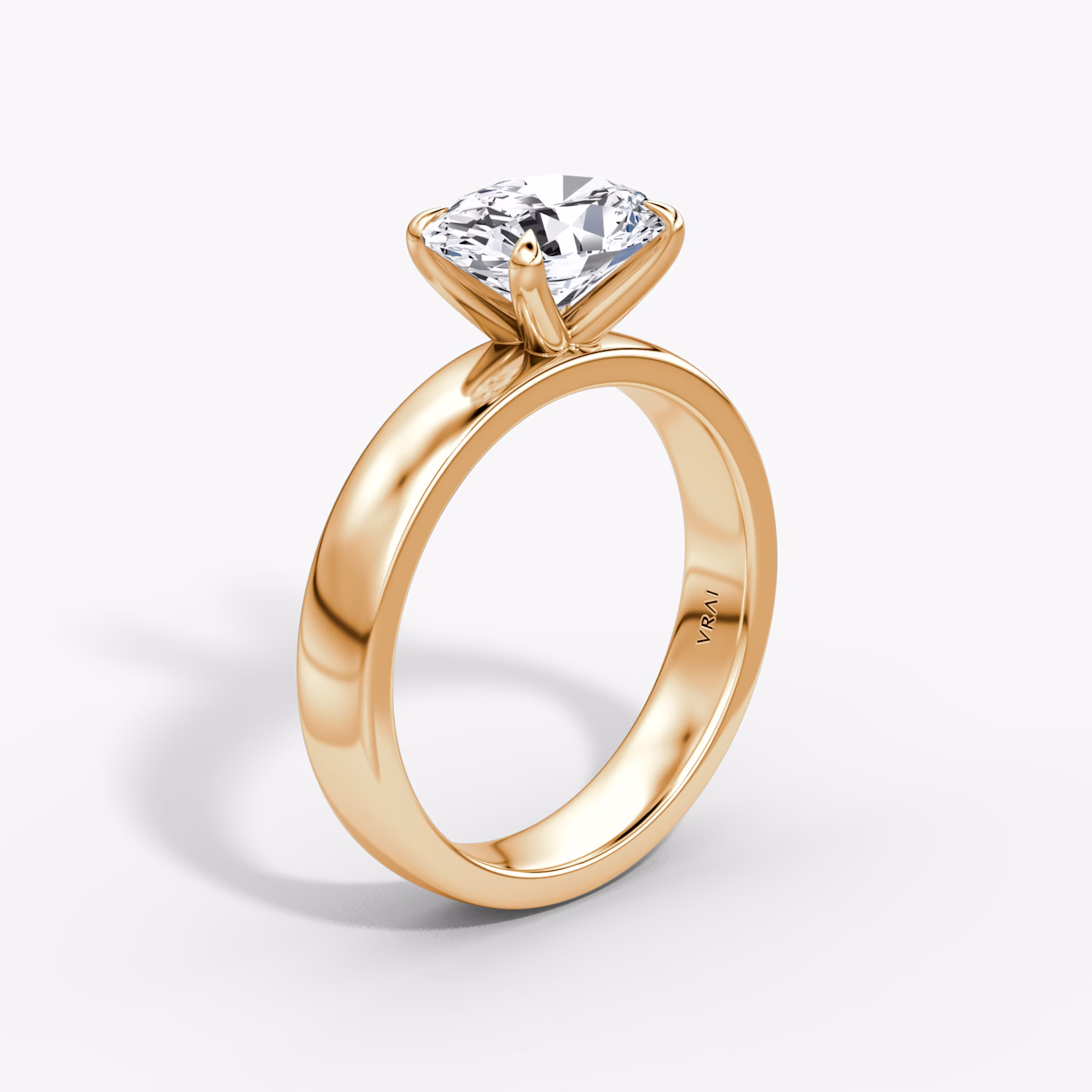 Cigar Band Solitaire | Oval | 14k | Rose Gold | bandWidth: 4mm | diamondOrientation: horizontal | caratWeight: other