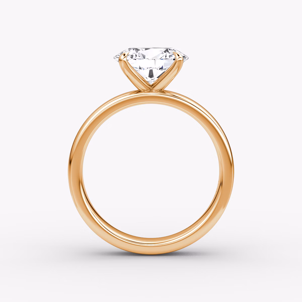 Cigar Band Solitaire | Oval | 14k | Rose Gold | bandWidth: 4mm | diamondOrientation: horizontal | caratWeight: other