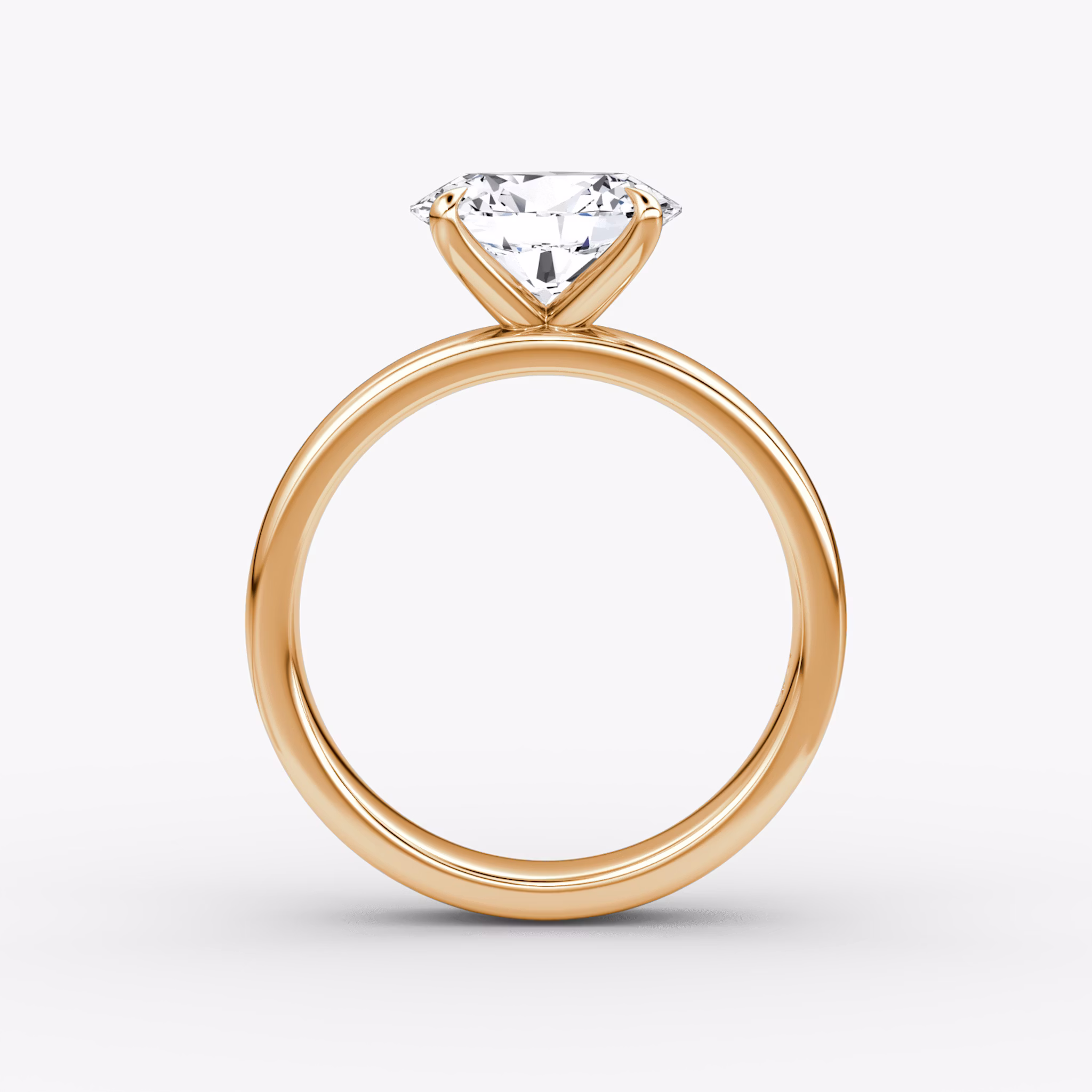Cigar Band Solitaire | Oval | 14k | Rose Gold | bandWidth: 4mm | diamondOrientation: horizontal | caratWeight: other