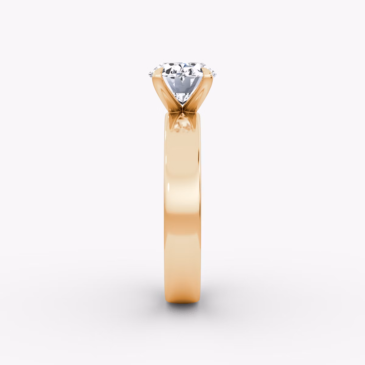 Cigar Band Solitaire | Oval | 14k | Rose Gold | bandWidth: 4mm | diamondOrientation: horizontal | caratWeight: other