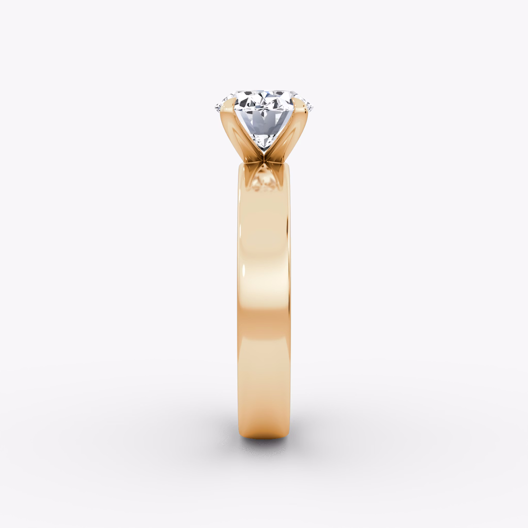 Cigar Band Solitaire | Oval | 14k | Rose Gold | bandWidth: 4mm | diamondOrientation: horizontal | caratWeight: other