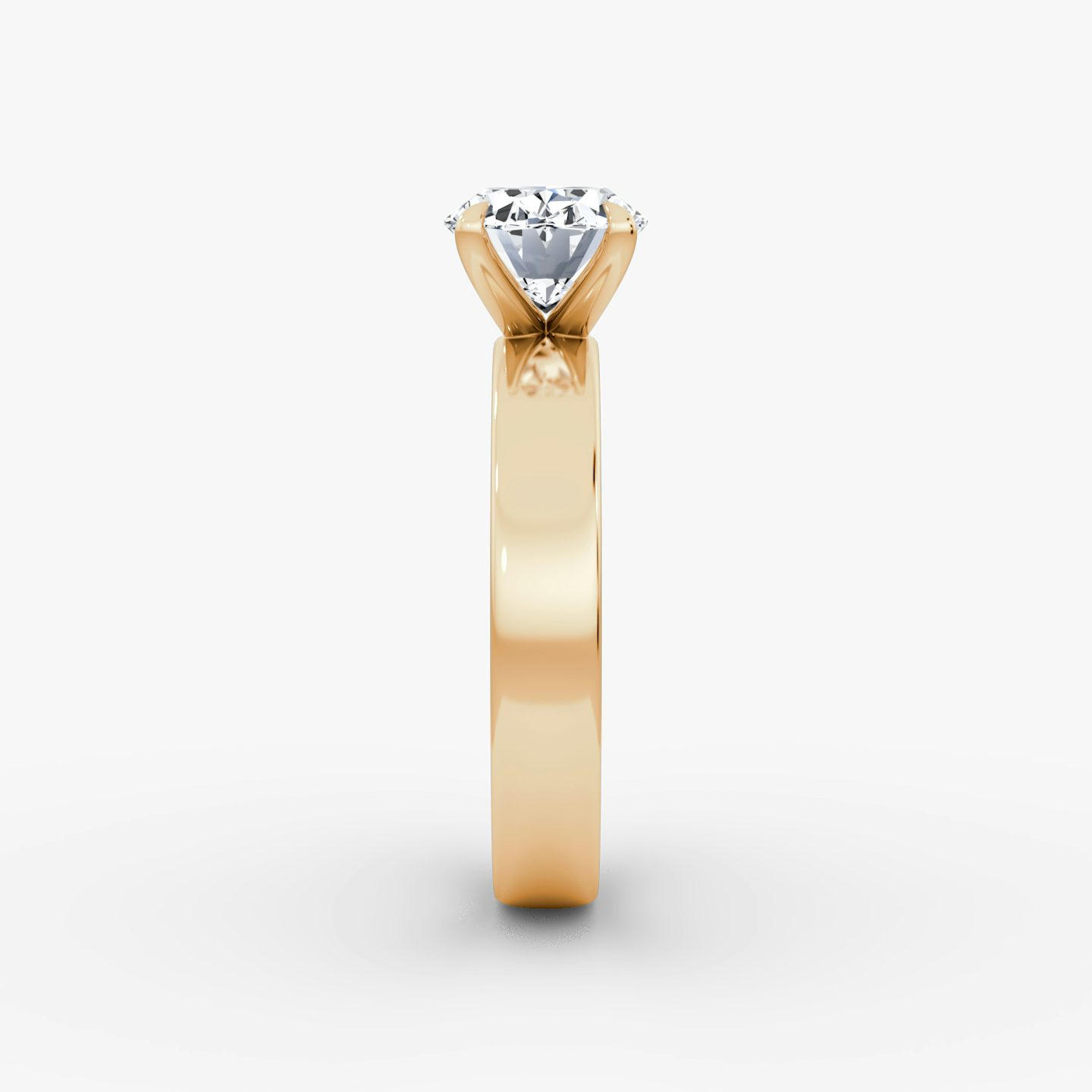Cigar Band Solitaire | Oval | 14k | Rose Gold | bandWidth: 4mm | diamondOrientation: horizontal | caratWeight: other