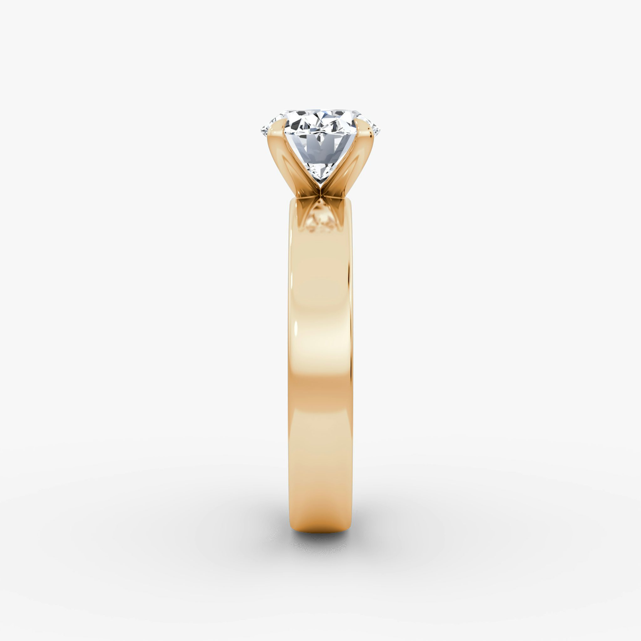 Cigar Band Solitaire | Oval | 14k | Rose Gold | bandWidth: 4mm | diamondOrientation: horizontal | caratWeight: other