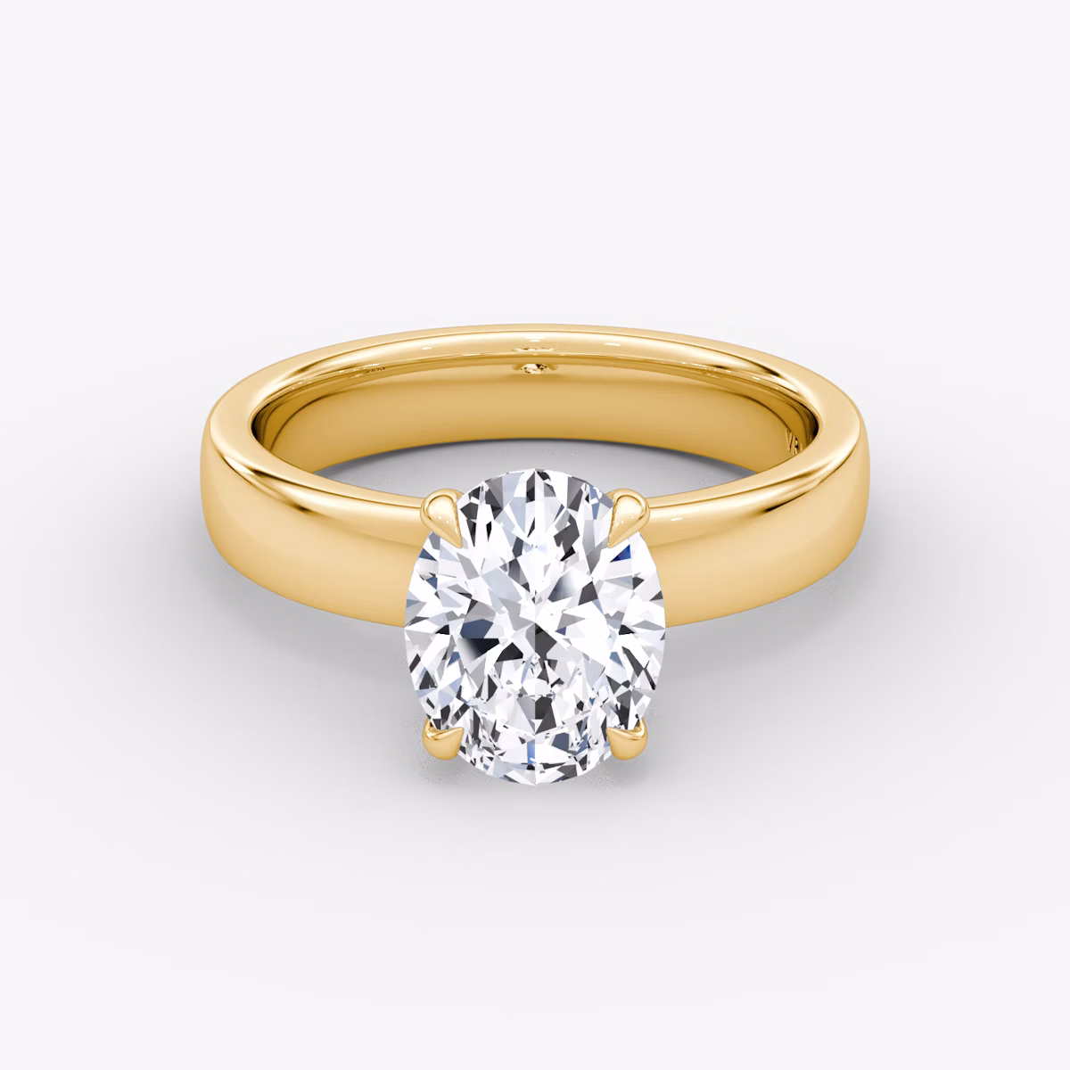 Cigar Band Solitaire | Oval | 18k | Yellow Gold | bandWidth: 4mm | diamondOrientation: vertical | caratWeight: other