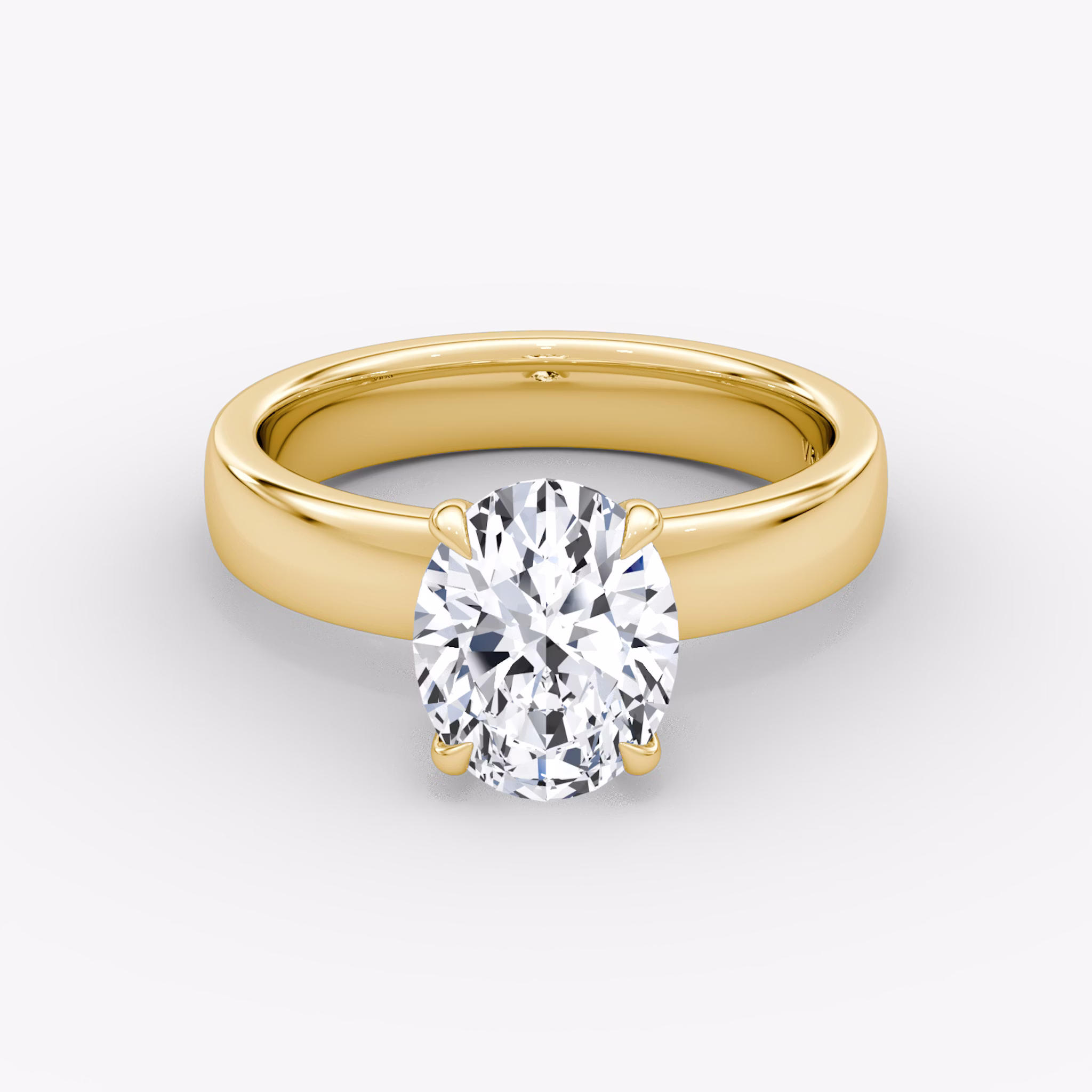 Cigar Band Solitaire | Oval | 18k | Yellow Gold | bandWidth: 4mm | diamondOrientation: vertical | caratWeight: other