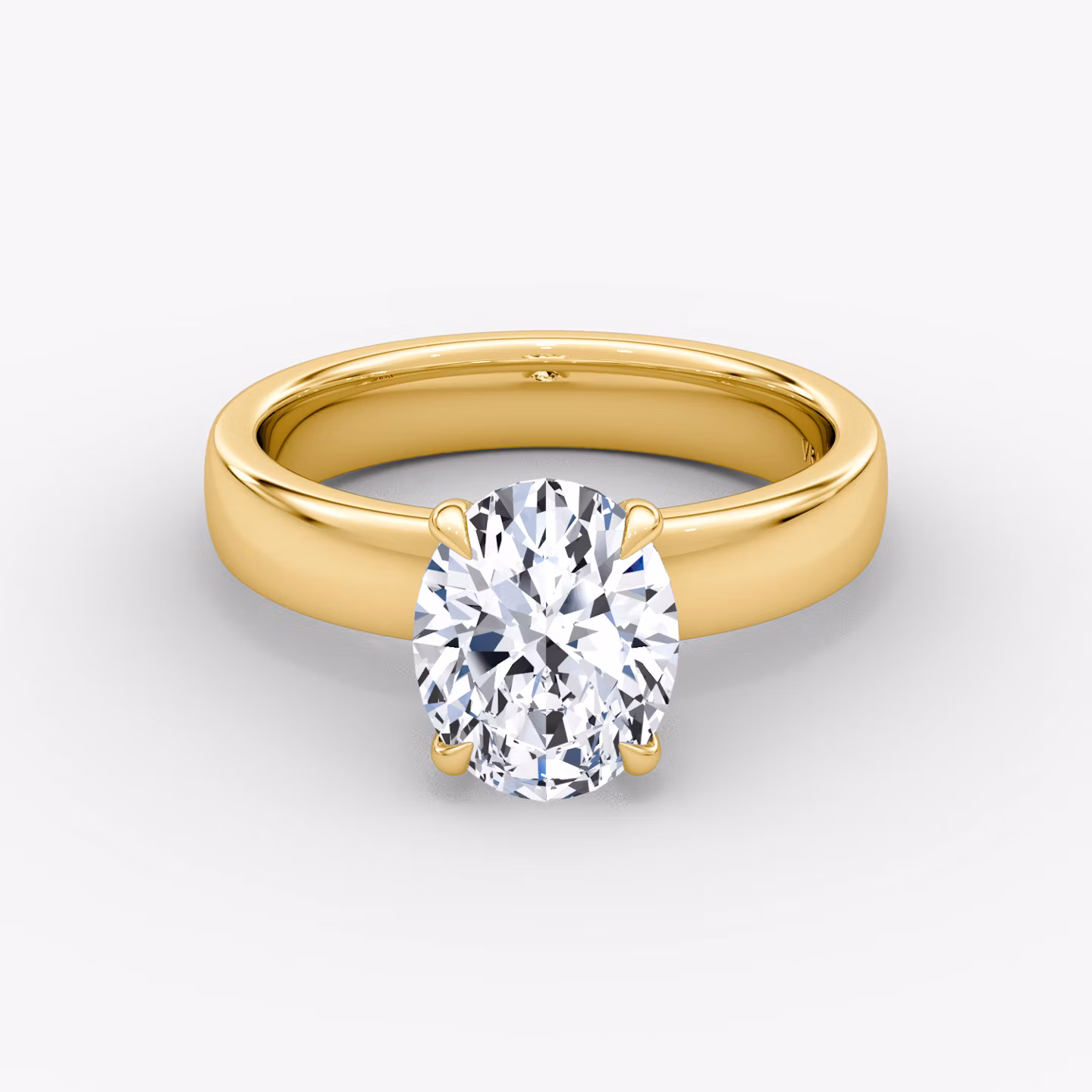 Cigar Band Solitaire Oval | Yellow Gold