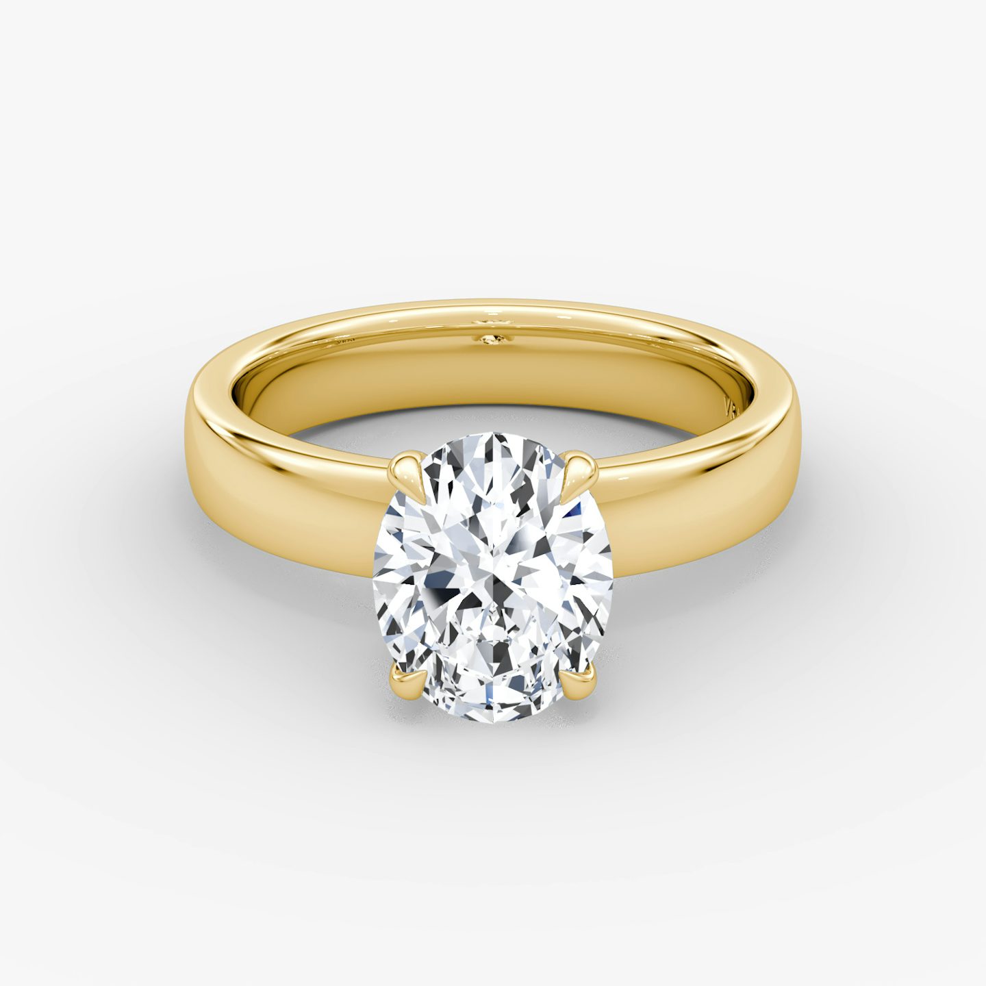 Cigar Band Solitaire | Oval | 18k | Yellow Gold | bandWidth: 4mm | diamondOrientation: vertical | caratWeight: other
