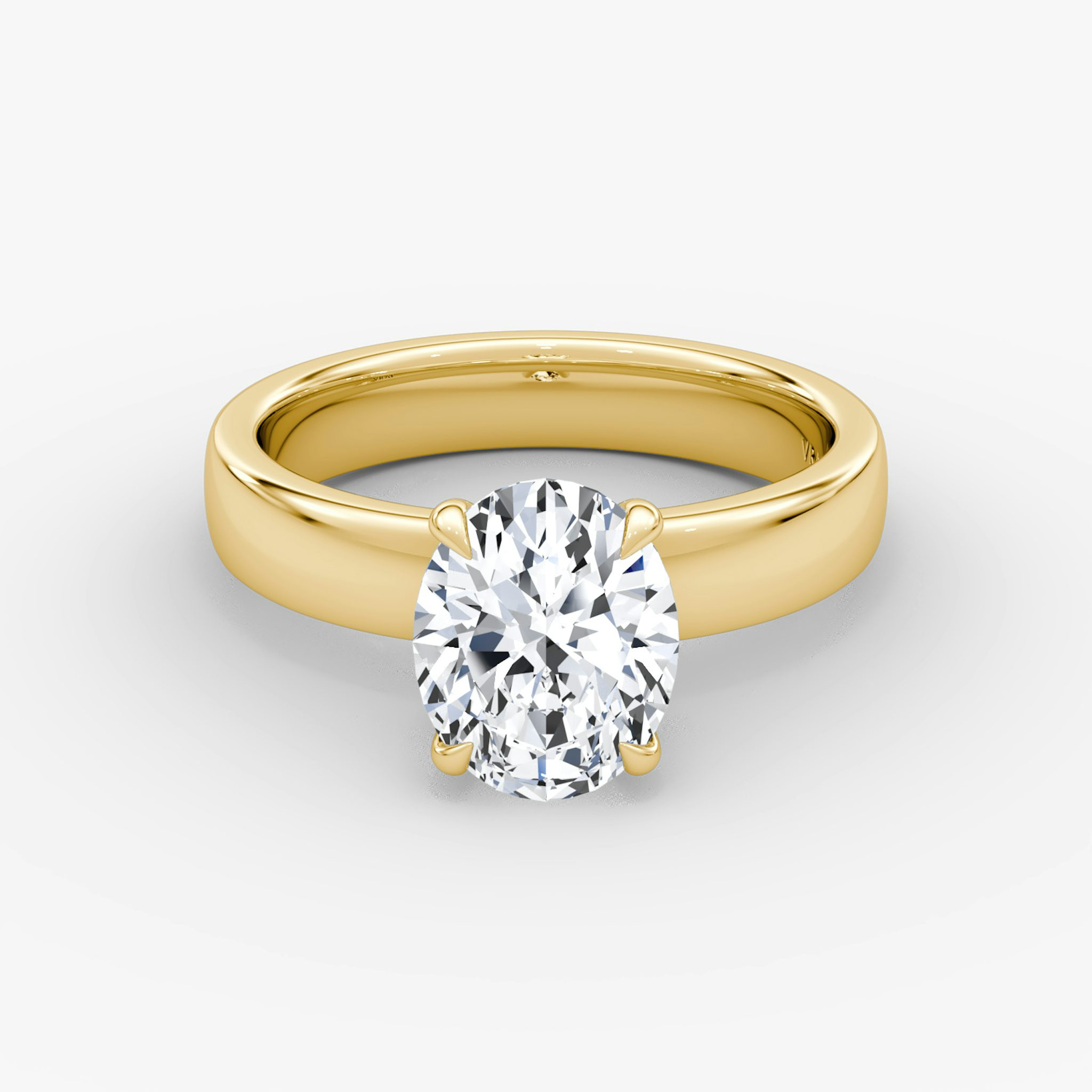 Cigar Band Solitaire | Oval | 18k | Yellow Gold | bandWidth: 4mm | diamondOrientation: vertical | caratWeight: other