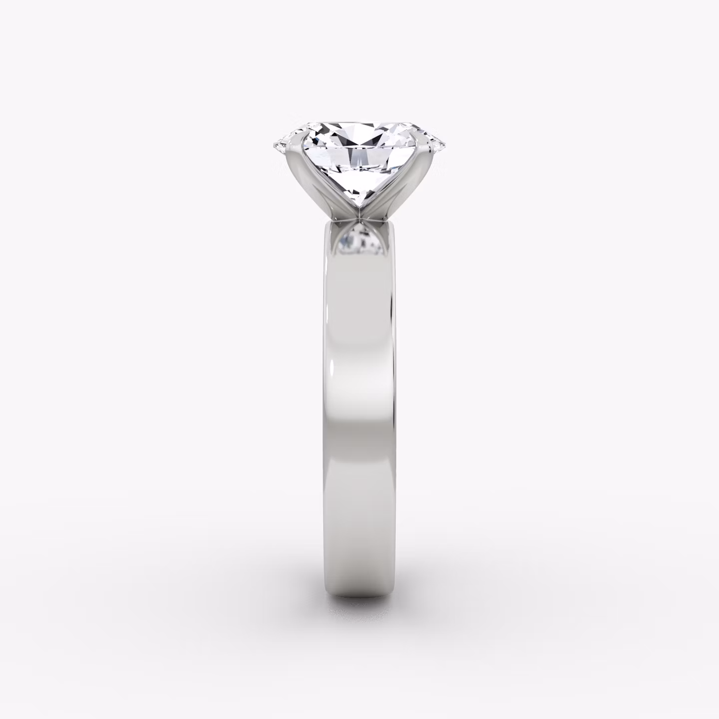 Cigar Band Solitaire | Oval | 18k | White Gold | bandWidth: 4mm | diamondOrientation: vertical | caratWeight: other