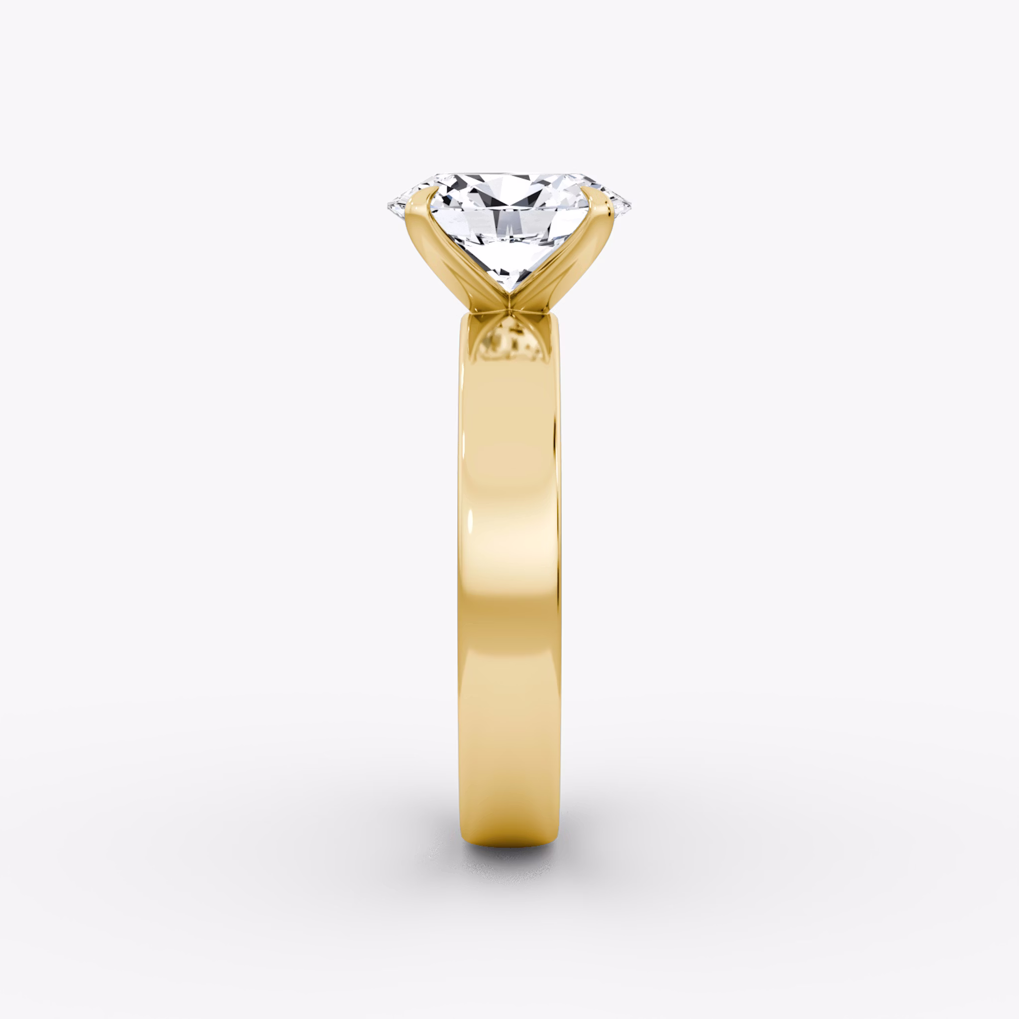 Cigar Band Solitaire | Oval | 18k | Yellow Gold | bandWidth: 4mm | diamondOrientation: vertical | caratWeight: other