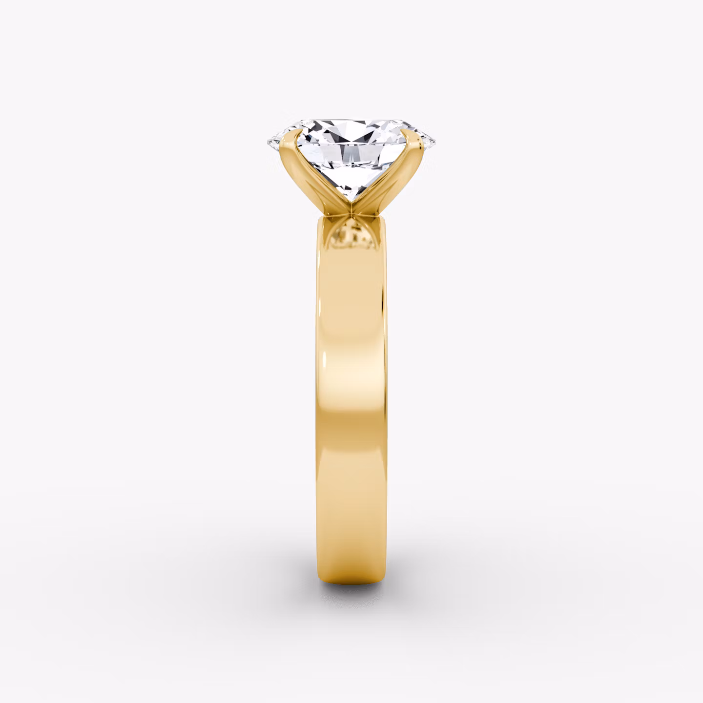 Cigar Band Solitaire | Oval | 18k | Yellow Gold | bandWidth: 4mm | diamondOrientation: vertical | caratWeight: other