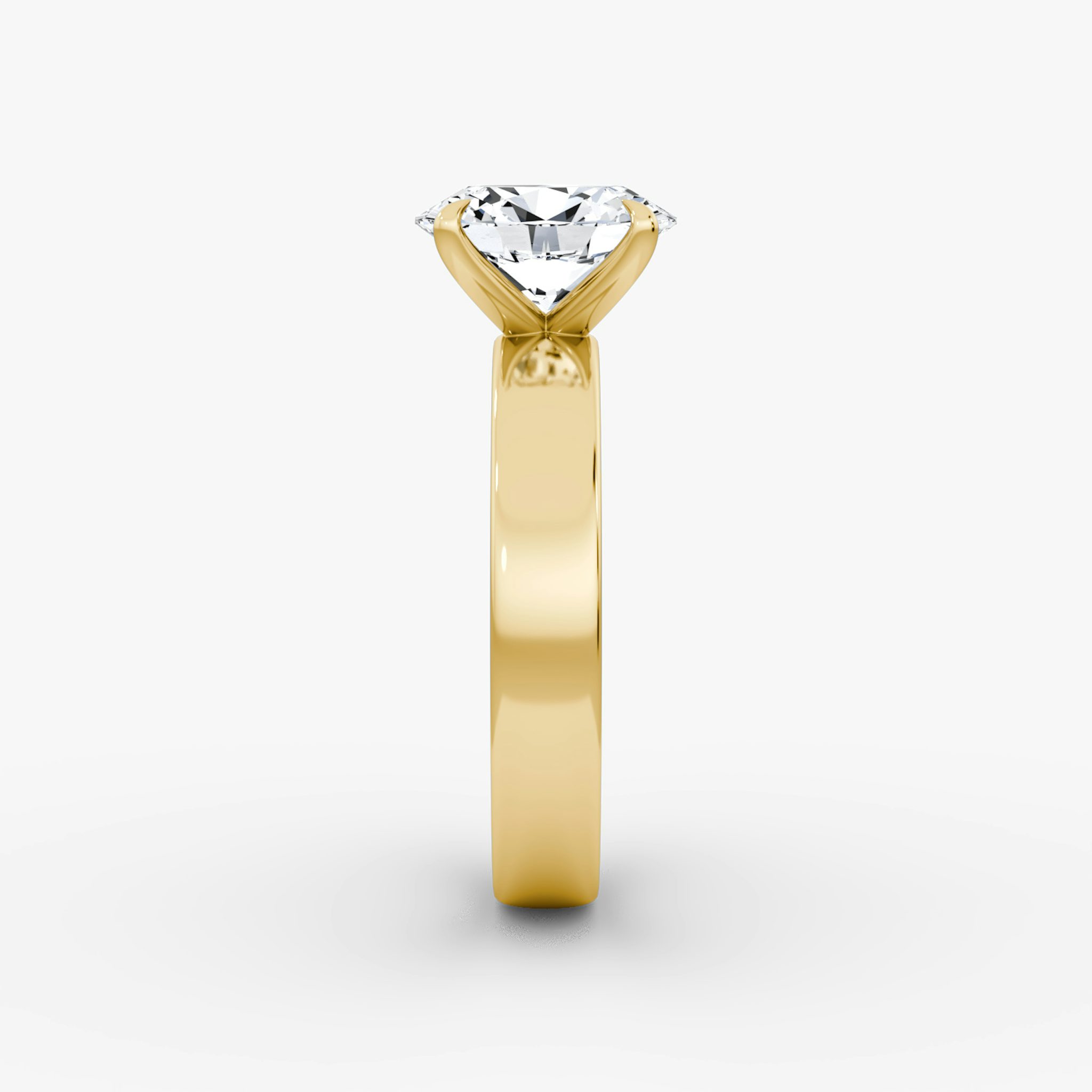 Cigar Band Solitaire | Oval | 18k | Yellow Gold | bandWidth: 4mm | diamondOrientation: vertical | caratWeight: other