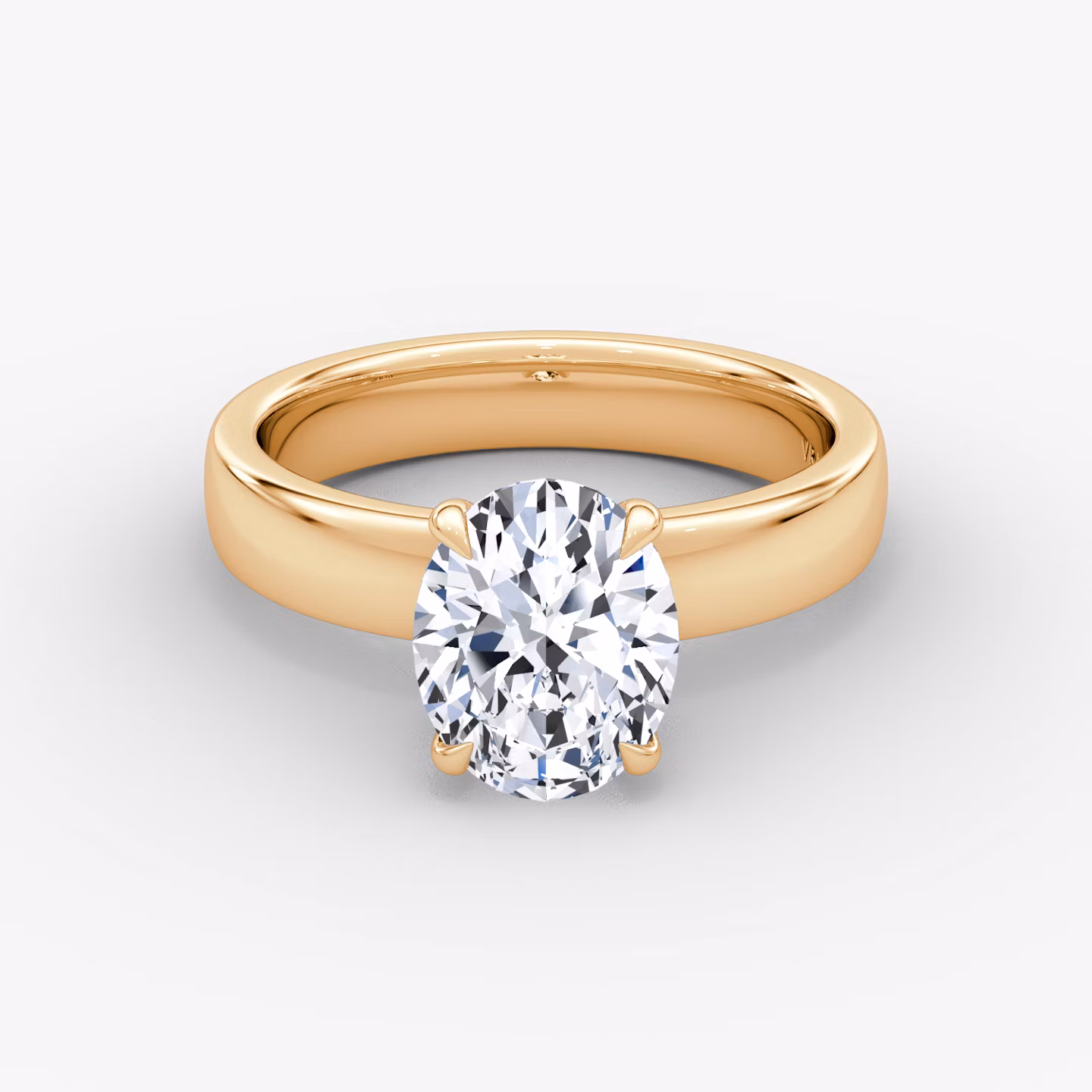 Cigar Band Solitaire Oval | Rose Gold