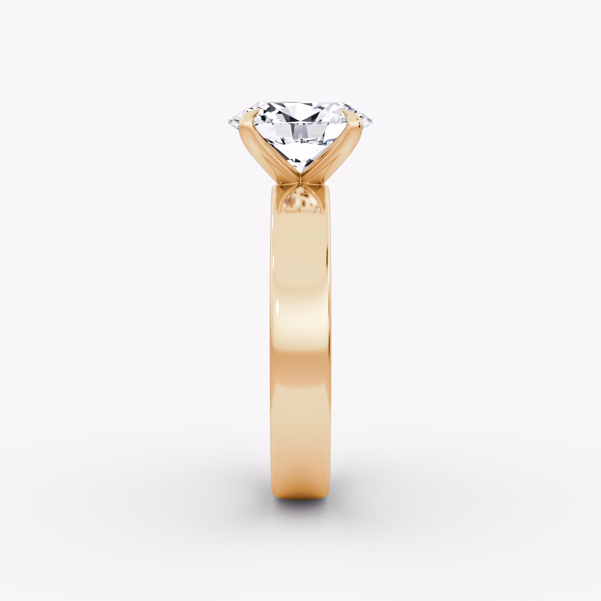 Cigar Band Solitaire | Oval | 14k | Rose Gold | bandWidth: 4mm | diamondOrientation: vertical | caratWeight: other