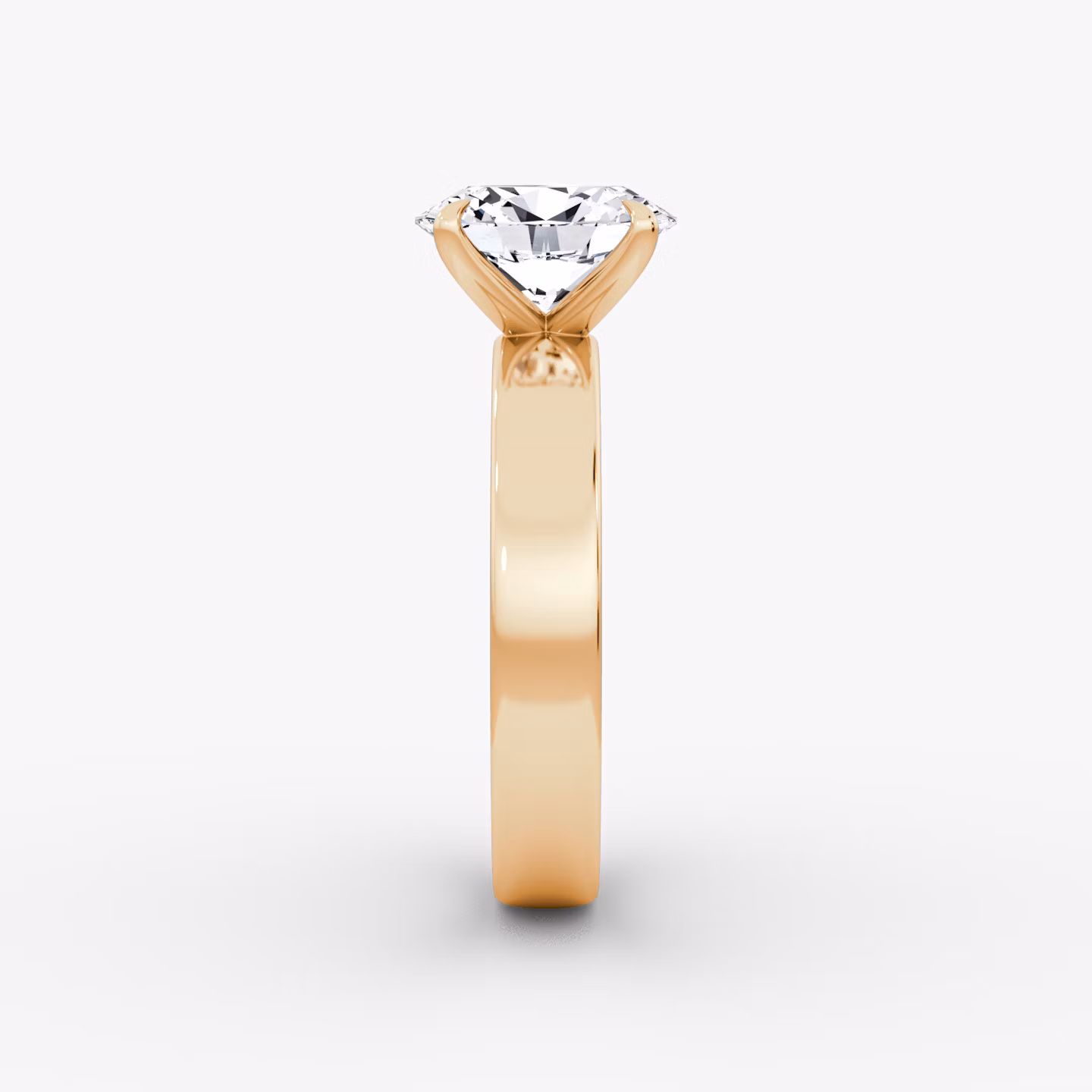 Cigar Band Solitaire | Oval | 14k | Rose Gold | bandWidth: 4mm | diamondOrientation: vertical | caratWeight: other