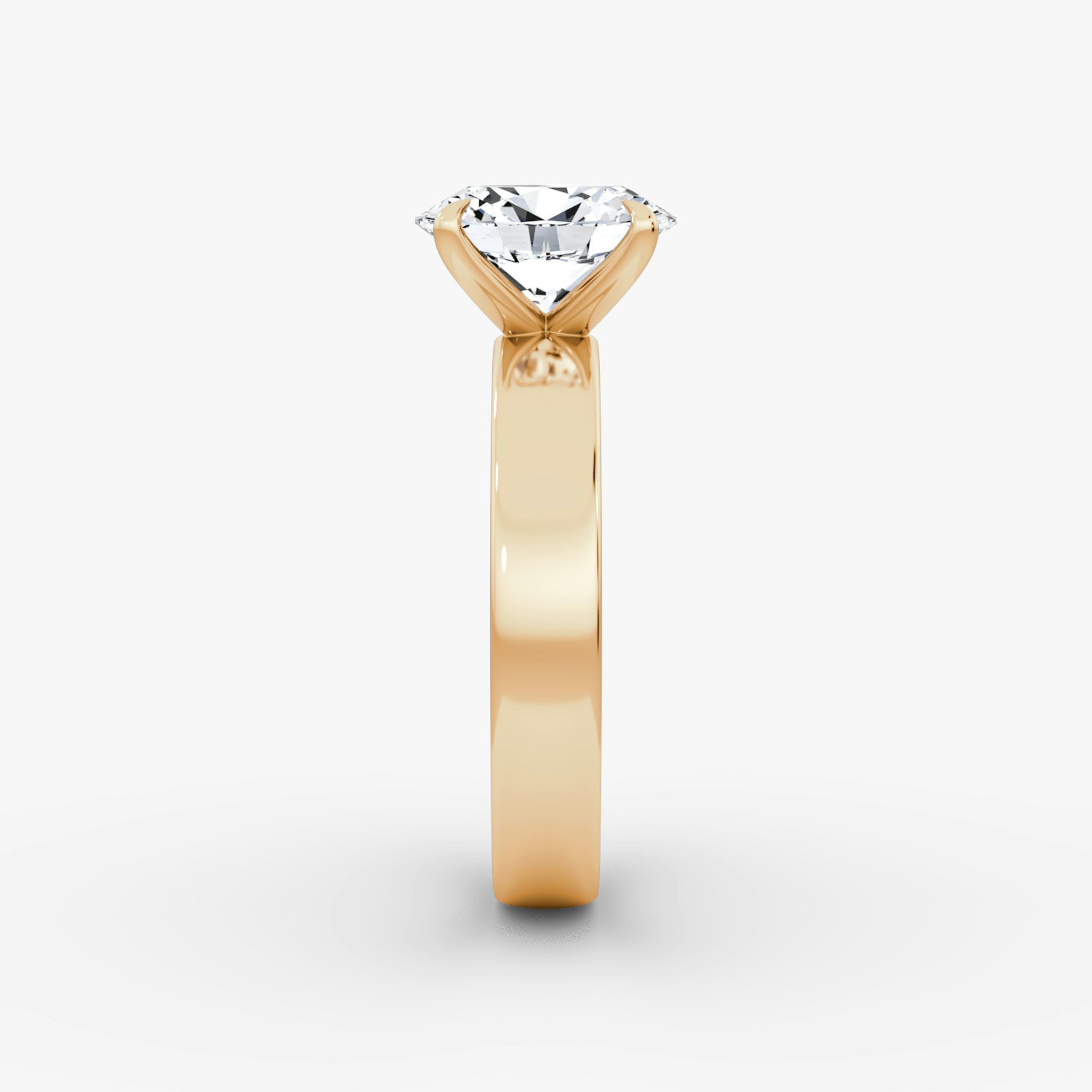 Cigar Band Solitaire | Oval | 14k | Rose Gold | bandWidth: 4mm | diamondOrientation: vertical | caratWeight: other