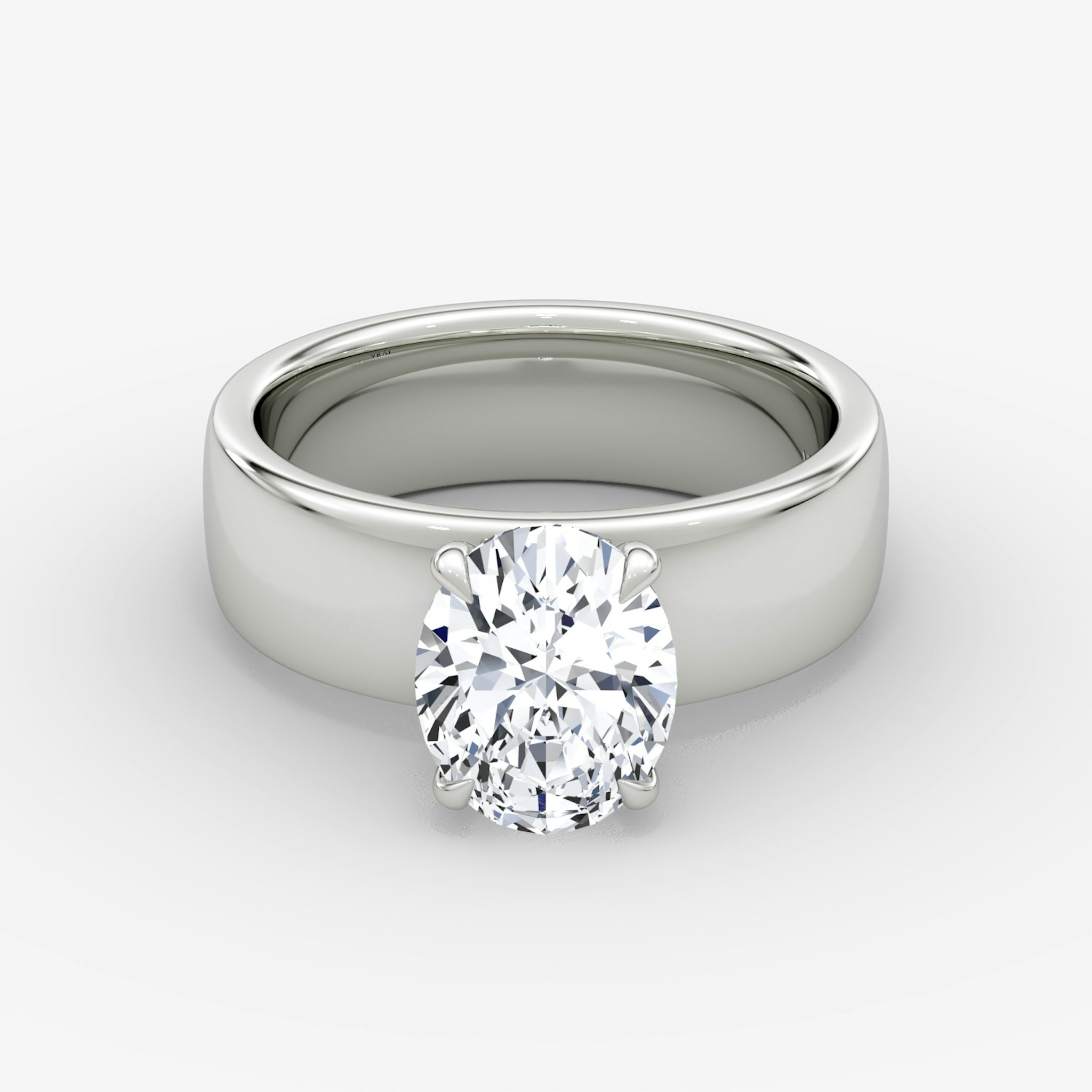 Cigar Band Solitaire | Oval | Platinum | bandWidth: 6mm | diamondOrientation: vertical | caratWeight: other
