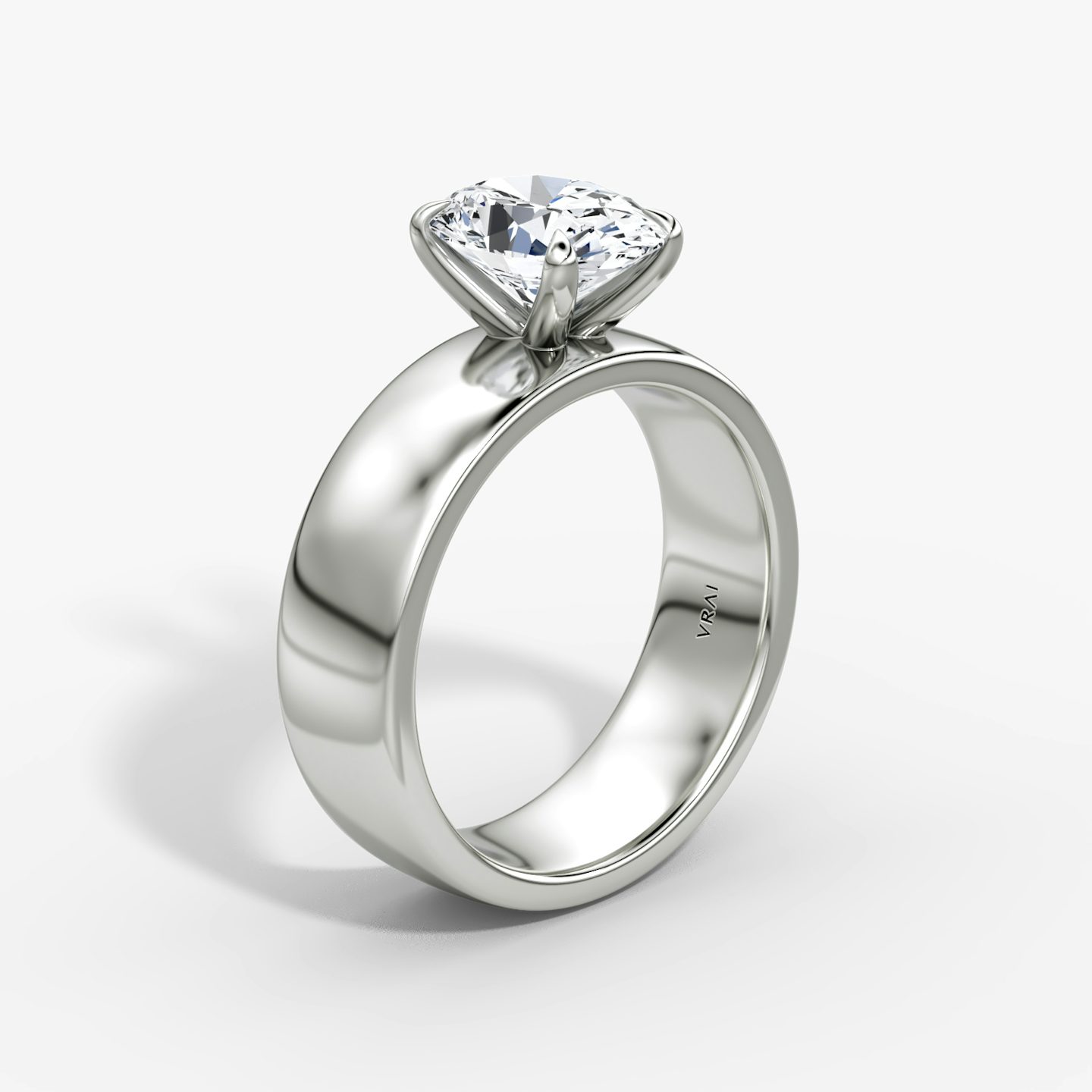 Cigar Band Solitaire | Oval | Platinum | bandWidth: 6mm | diamondOrientation: vertical | caratWeight: other