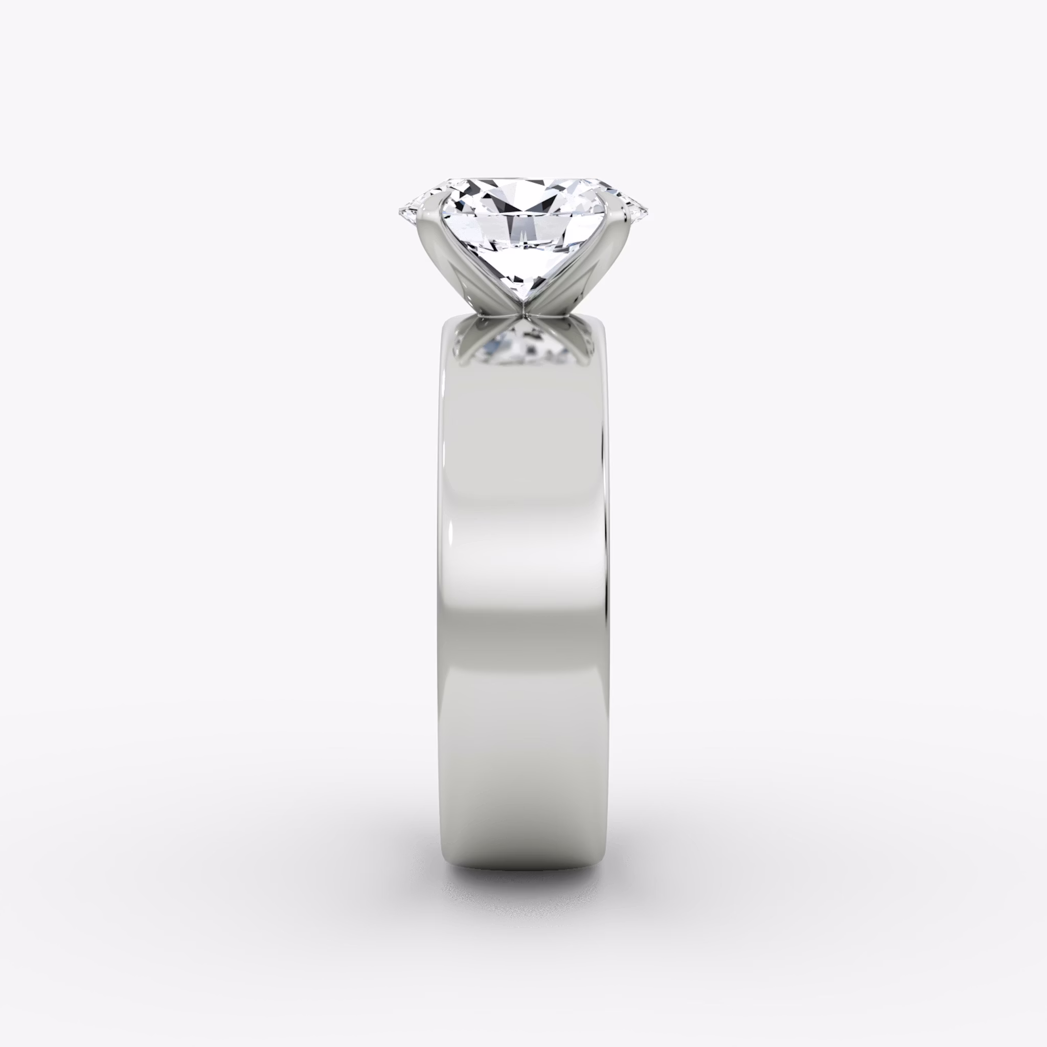 Cigar Band Solitaire | Oval | Platinum | bandWidth: 6mm | diamondOrientation: vertical | caratWeight: other