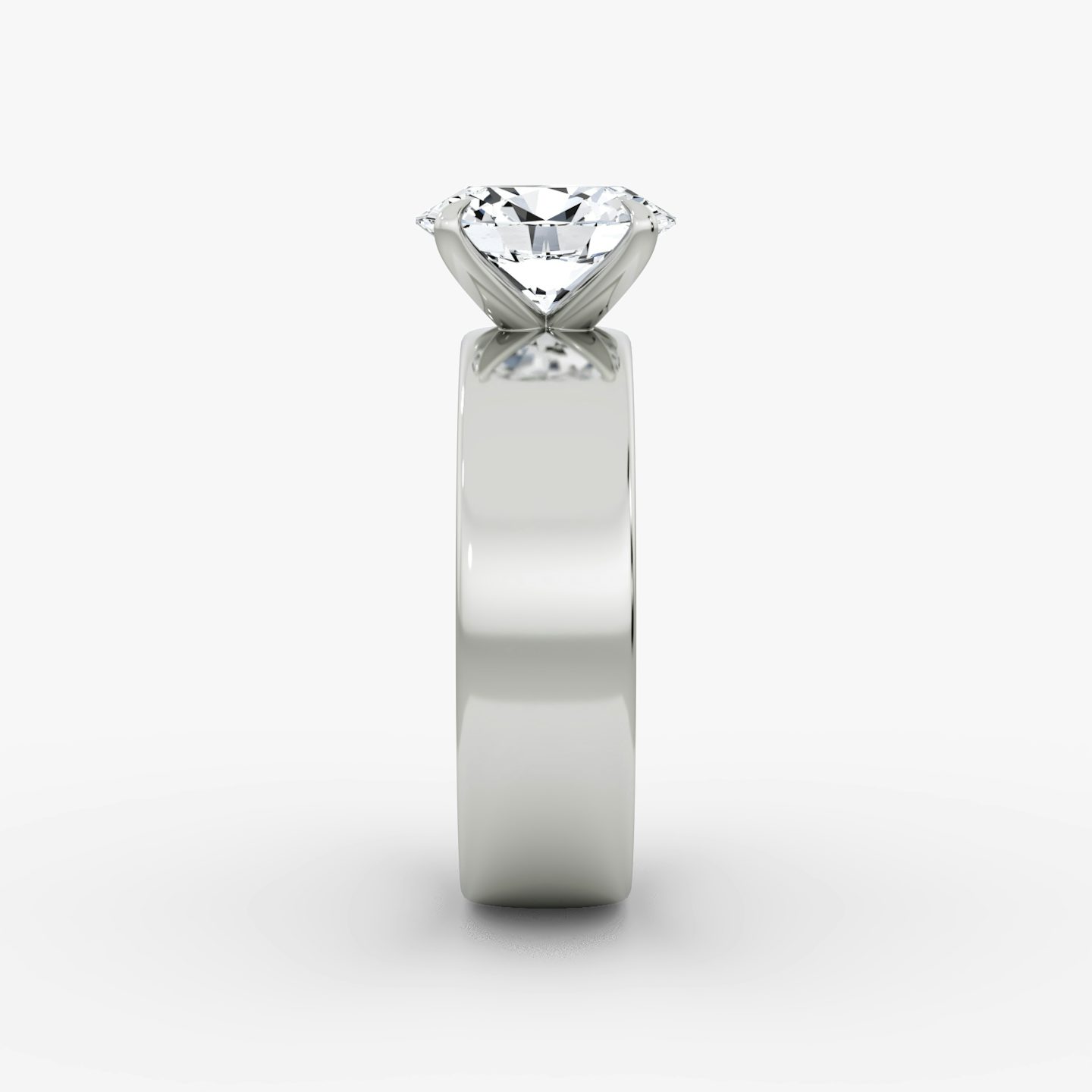 Cigar Band Solitaire | Oval | Platinum | bandWidth: 6mm | diamondOrientation: vertical | caratWeight: other