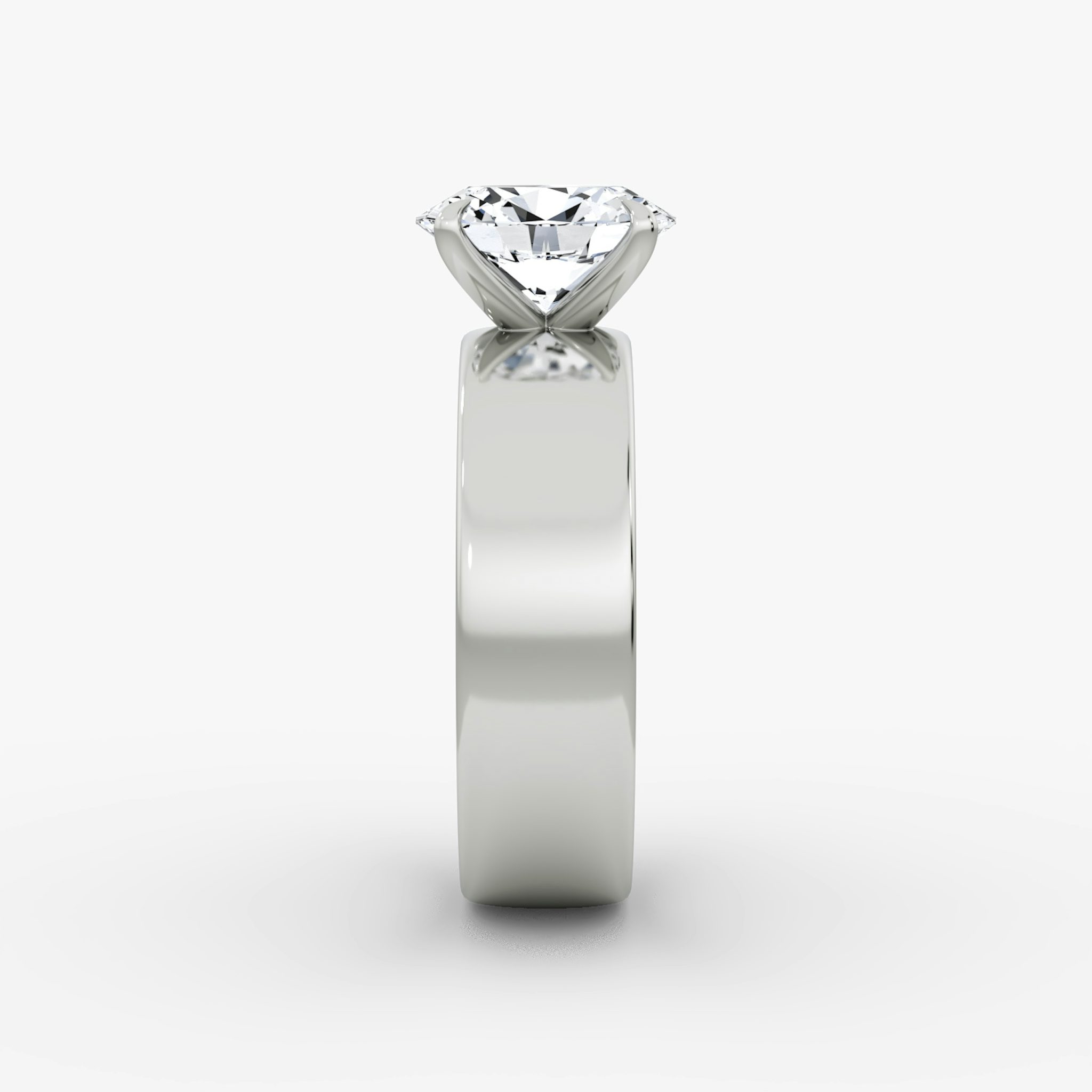 Cigar Band Solitaire | Oval | Platinum | bandWidth: 6mm | diamondOrientation: vertical | caratWeight: other