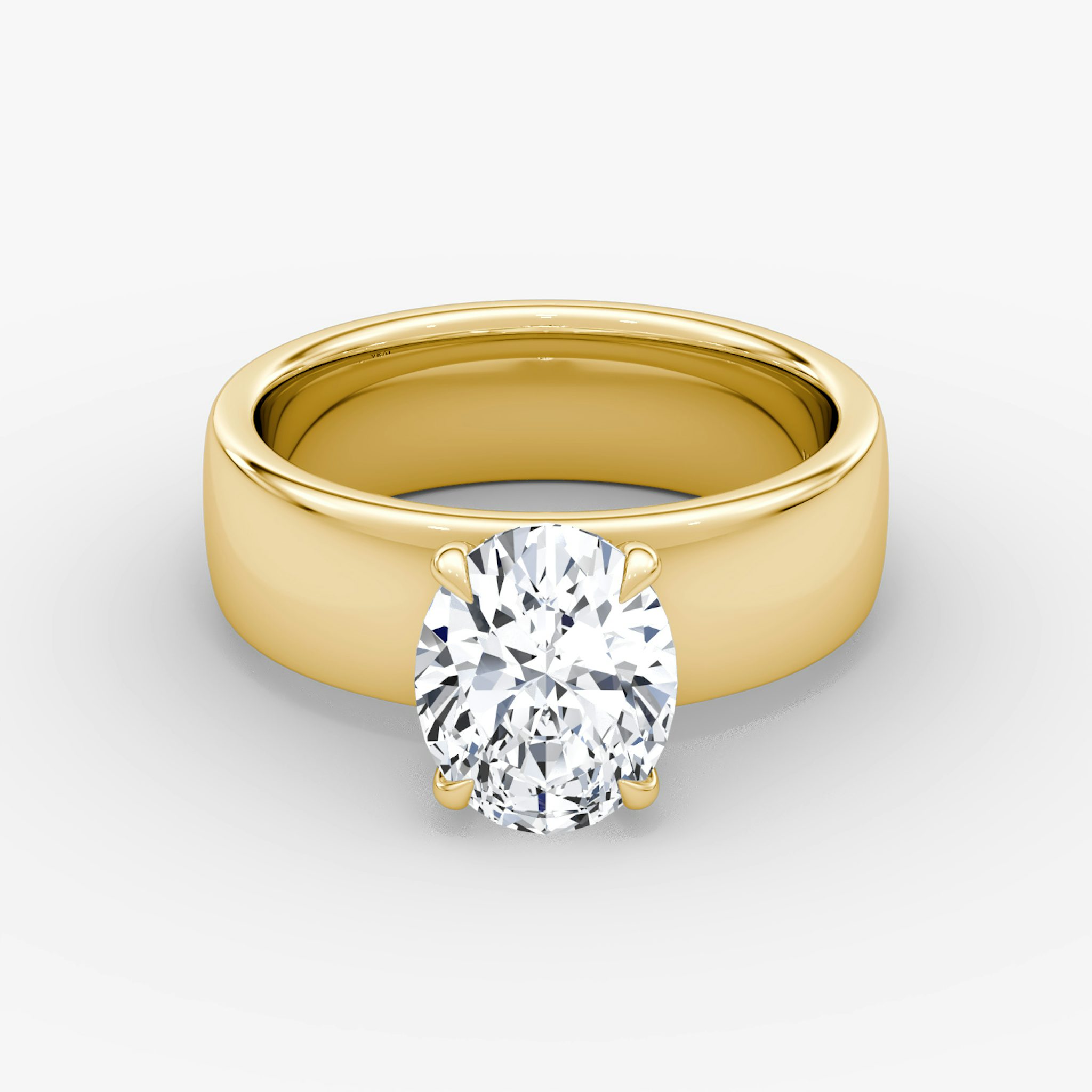 Cigar Band Solitaire | Oval | 18k | Yellow Gold | bandWidth: 6mm | diamondOrientation: vertical | caratWeight: other