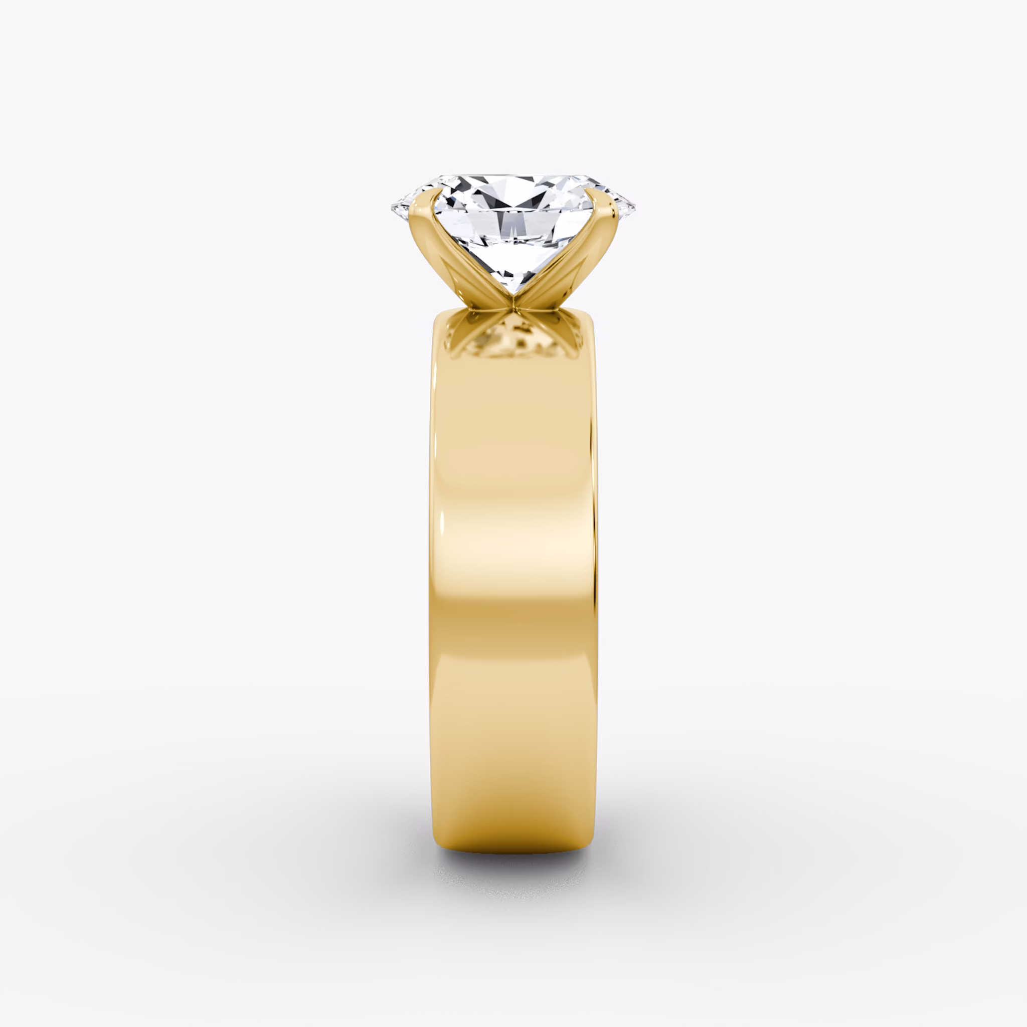 Cigar Band Solitaire | Oval | 18k | Yellow Gold | bandWidth: 6mm | diamondOrientation: vertical | caratWeight: other