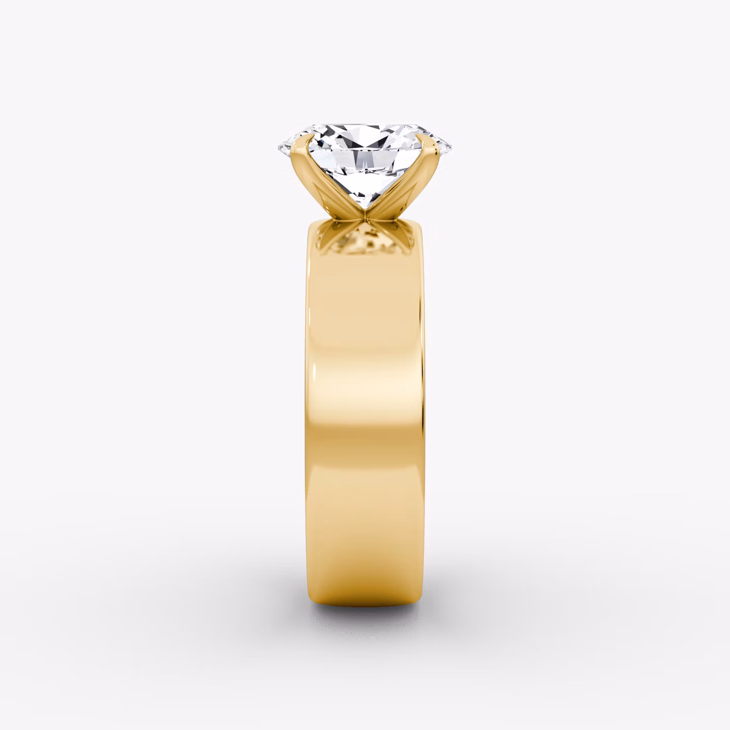 Cigar Band Solitaire | Oval | 18k | Yellow Gold | bandWidth: 6mm | diamondOrientation: vertical | caratWeight: other
