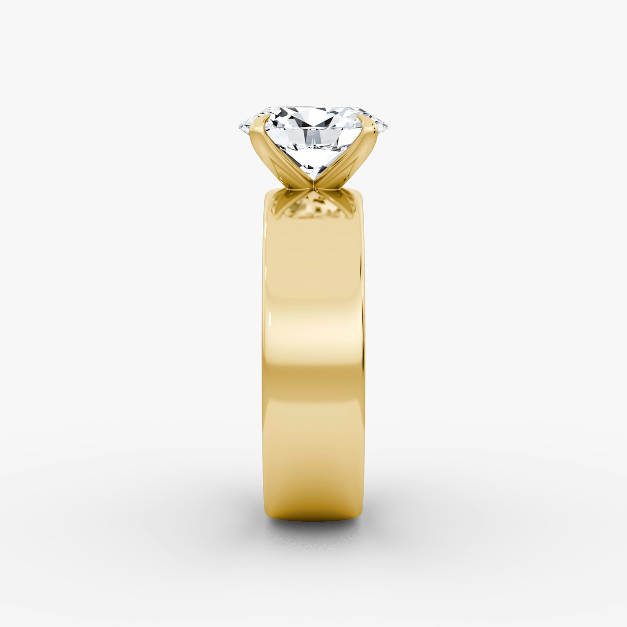 Cigar Band Solitaire | Oval | 18k | Yellow Gold | bandWidth: 6mm | diamondOrientation: vertical | caratWeight: other