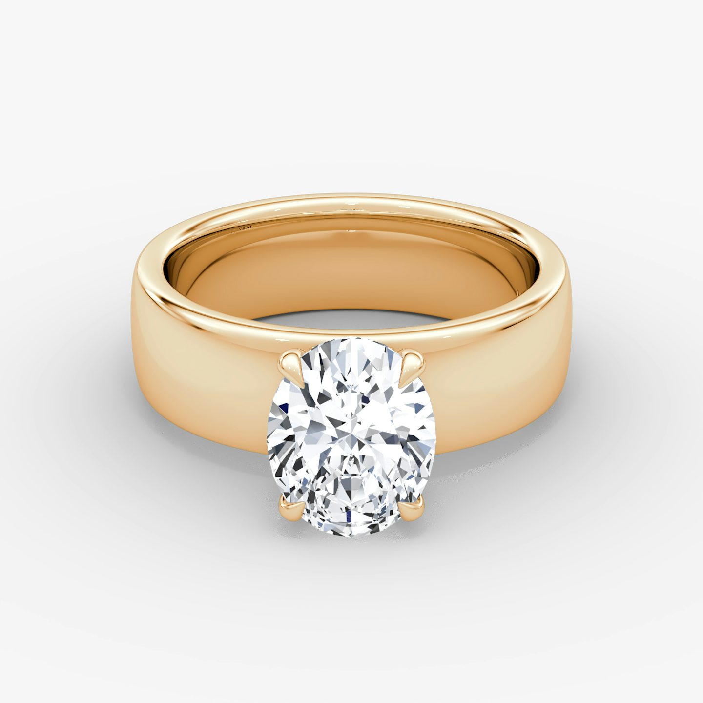 Cigar Band Solitaire | Oval | 14k | Rose Gold | bandWidth: 6mm | diamondOrientation: vertical | caratWeight: other