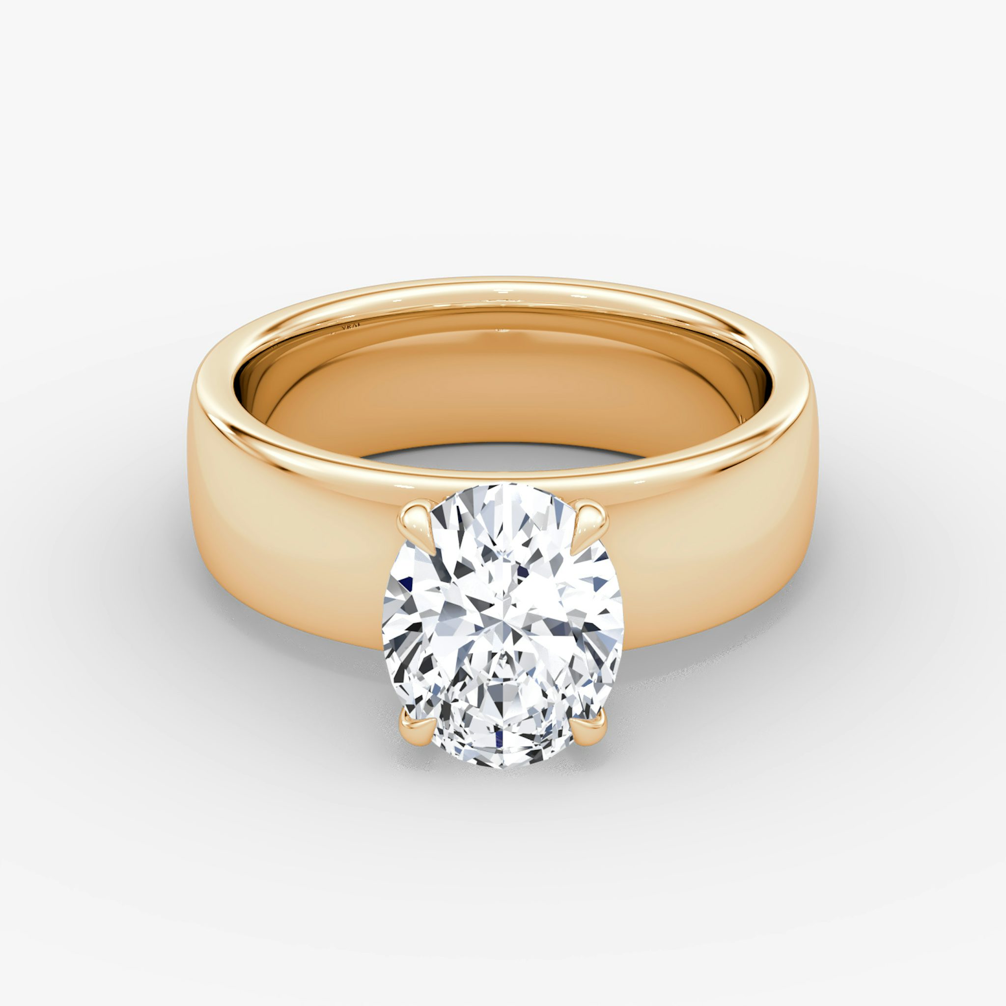 Cigar Band Solitaire | Oval | 14k | Rose Gold | bandWidth: 6mm | diamondOrientation: vertical | caratWeight: other