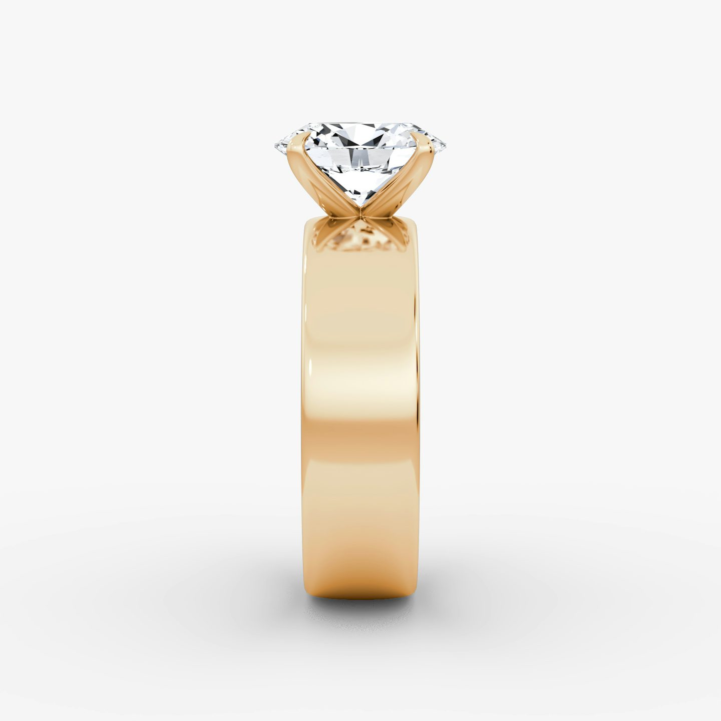 Cigar Band Solitaire | Oval | 14k | Rose Gold | bandWidth: 6mm | diamondOrientation: vertical | caratWeight: other