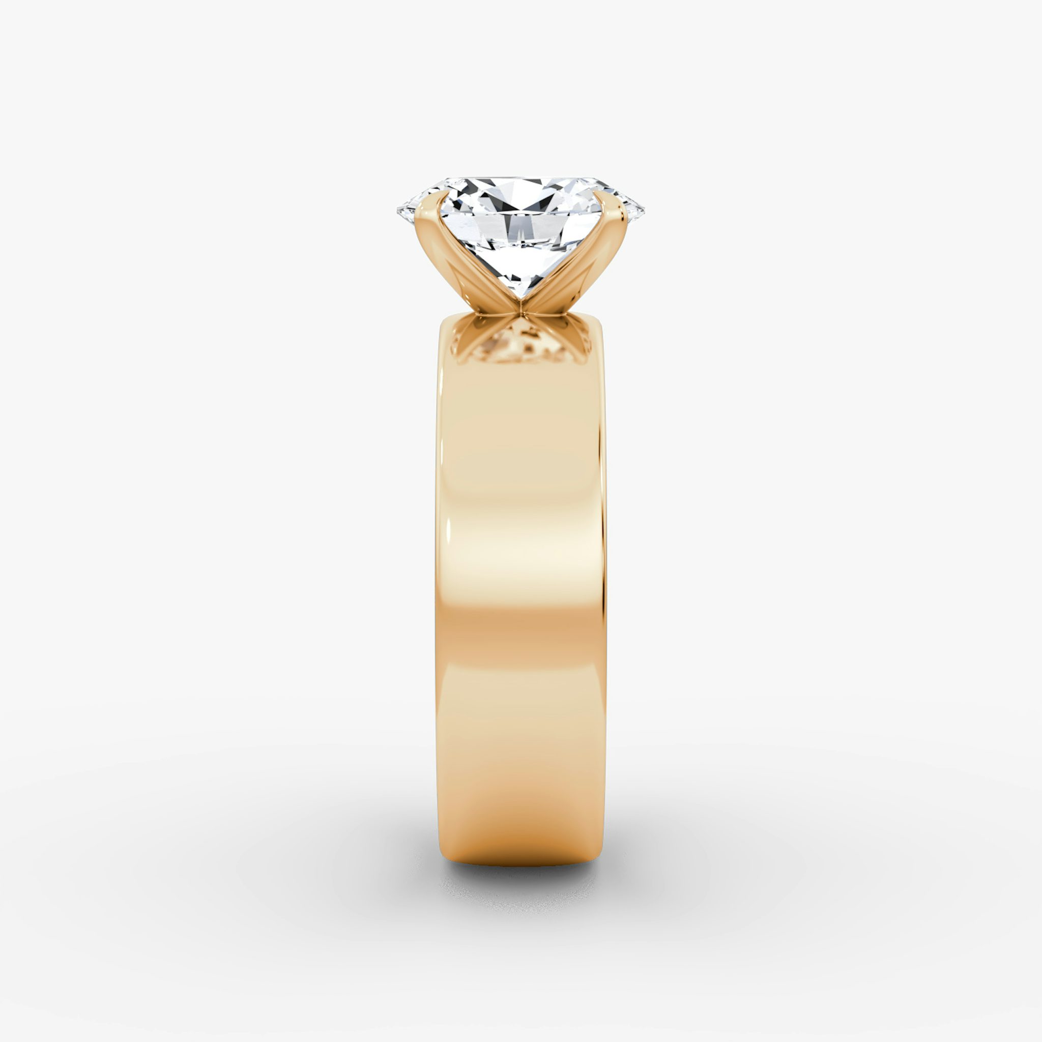 Cigar Band Solitaire | Oval | 14k | Rose Gold | bandWidth: 6mm | diamondOrientation: vertical | caratWeight: other